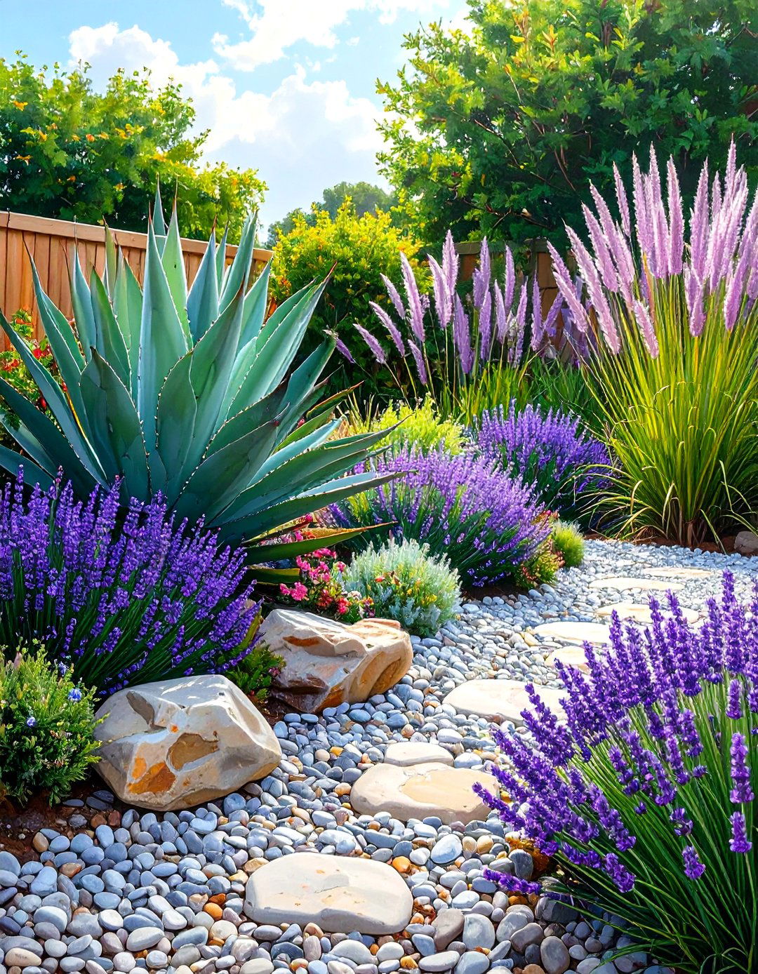 Gravel Garden with Drought Tolerant Plants - 30 small garden design ideas