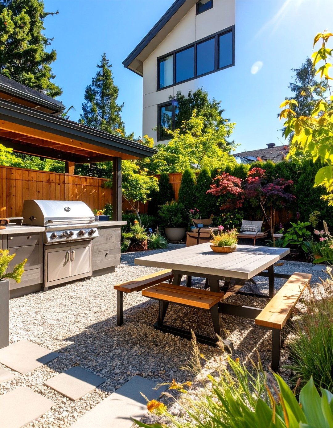 Gravel Patio Flooring - 30 outdoor kitchen ideas on a budget
