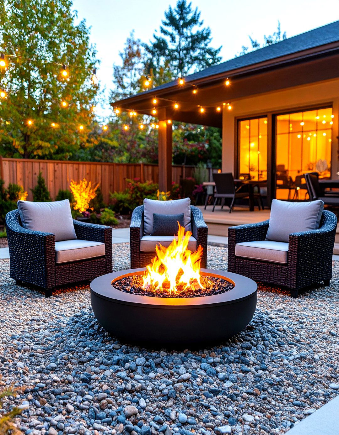 Gravel Patio with Fire Pit - 30 fire pit ideas for backyard