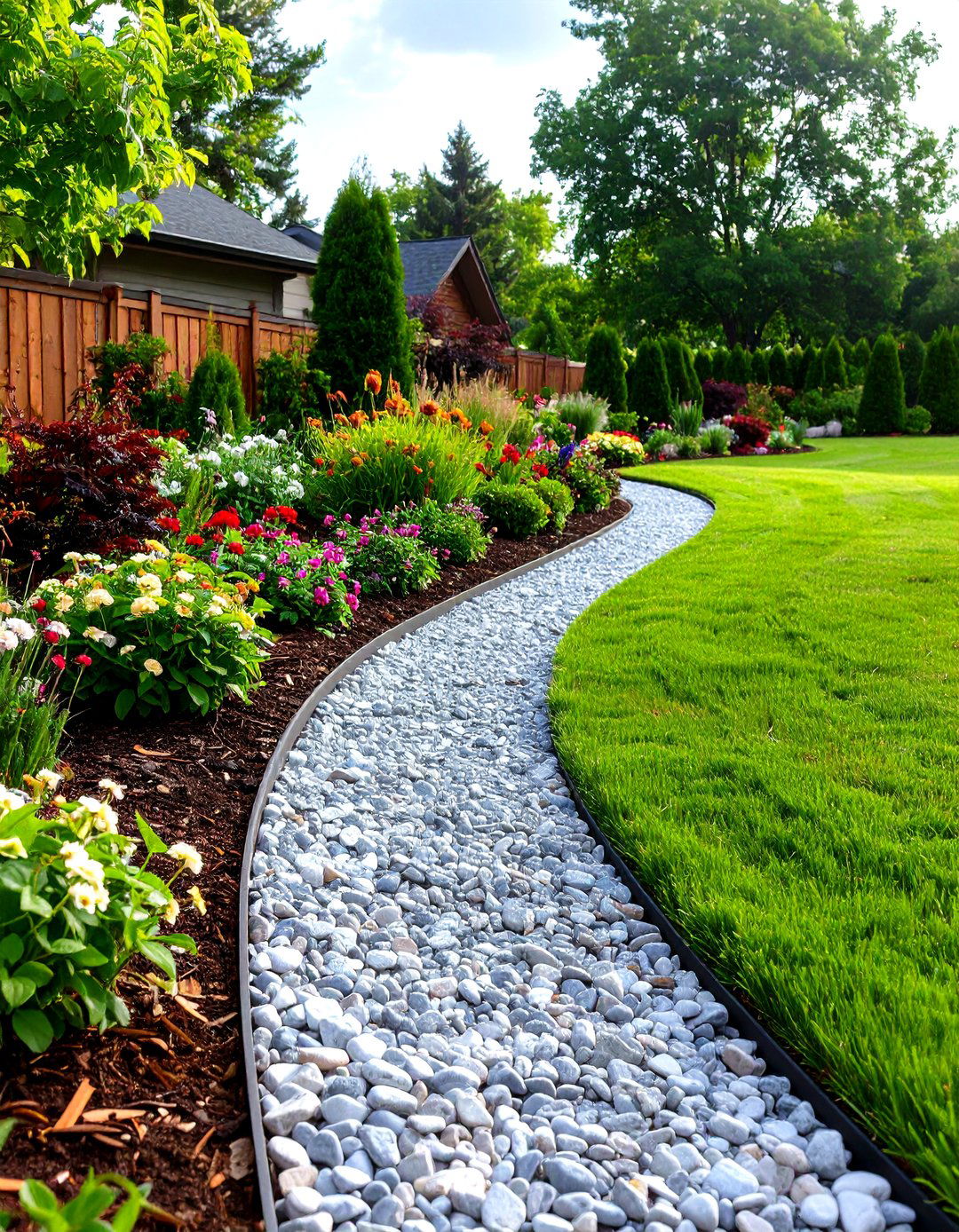 Gravel Trench Border - 30 landscaping border ideas