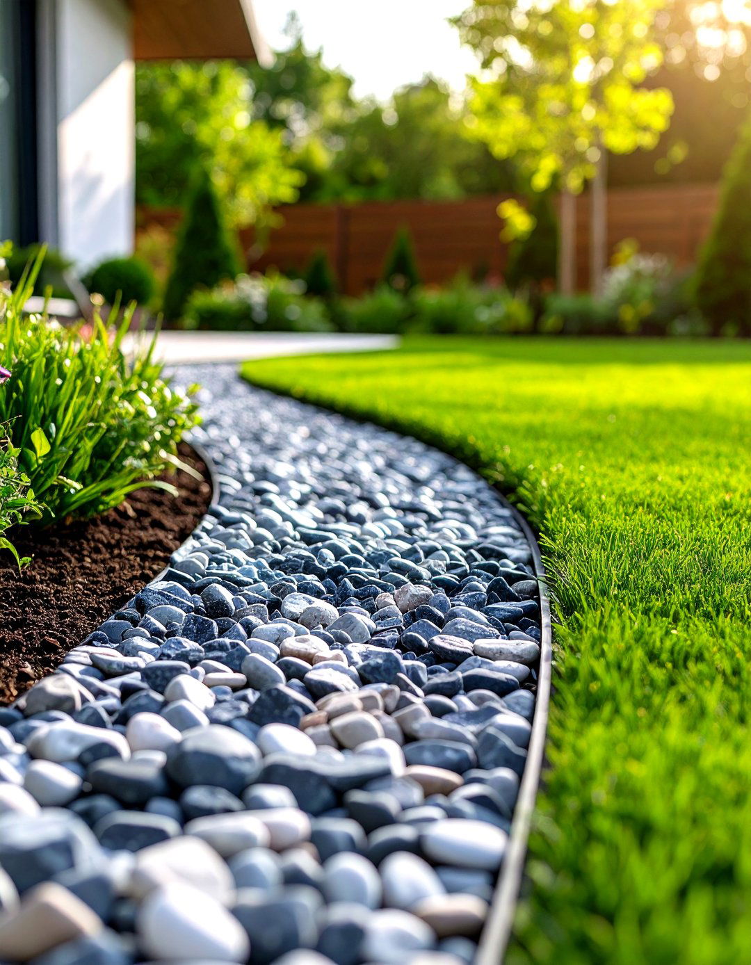 Gravel Trench Lawn Edging - 30 lawn edging ideas