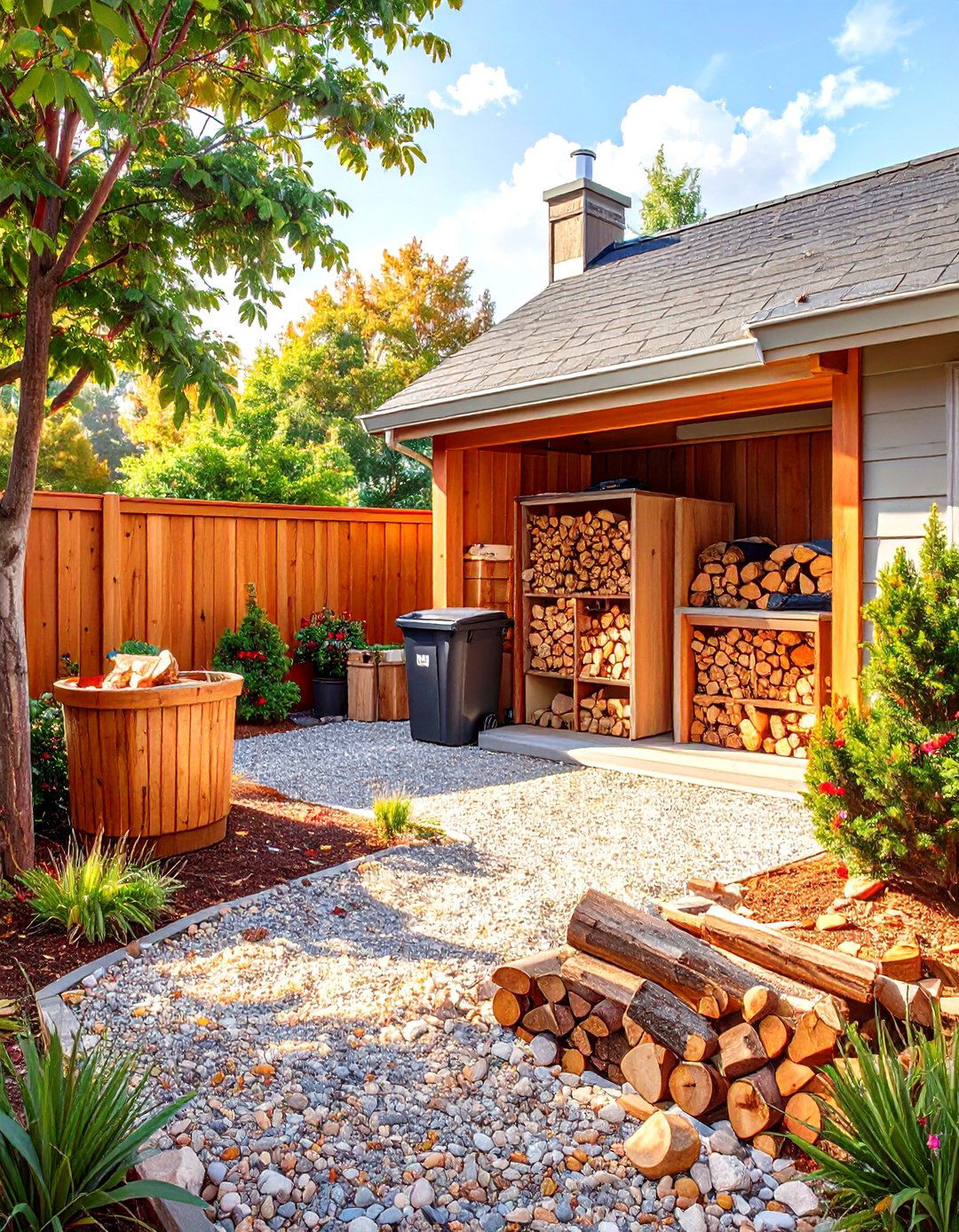 Gravel Utility and Storage Area - 30 low budget backyard designs with gravel