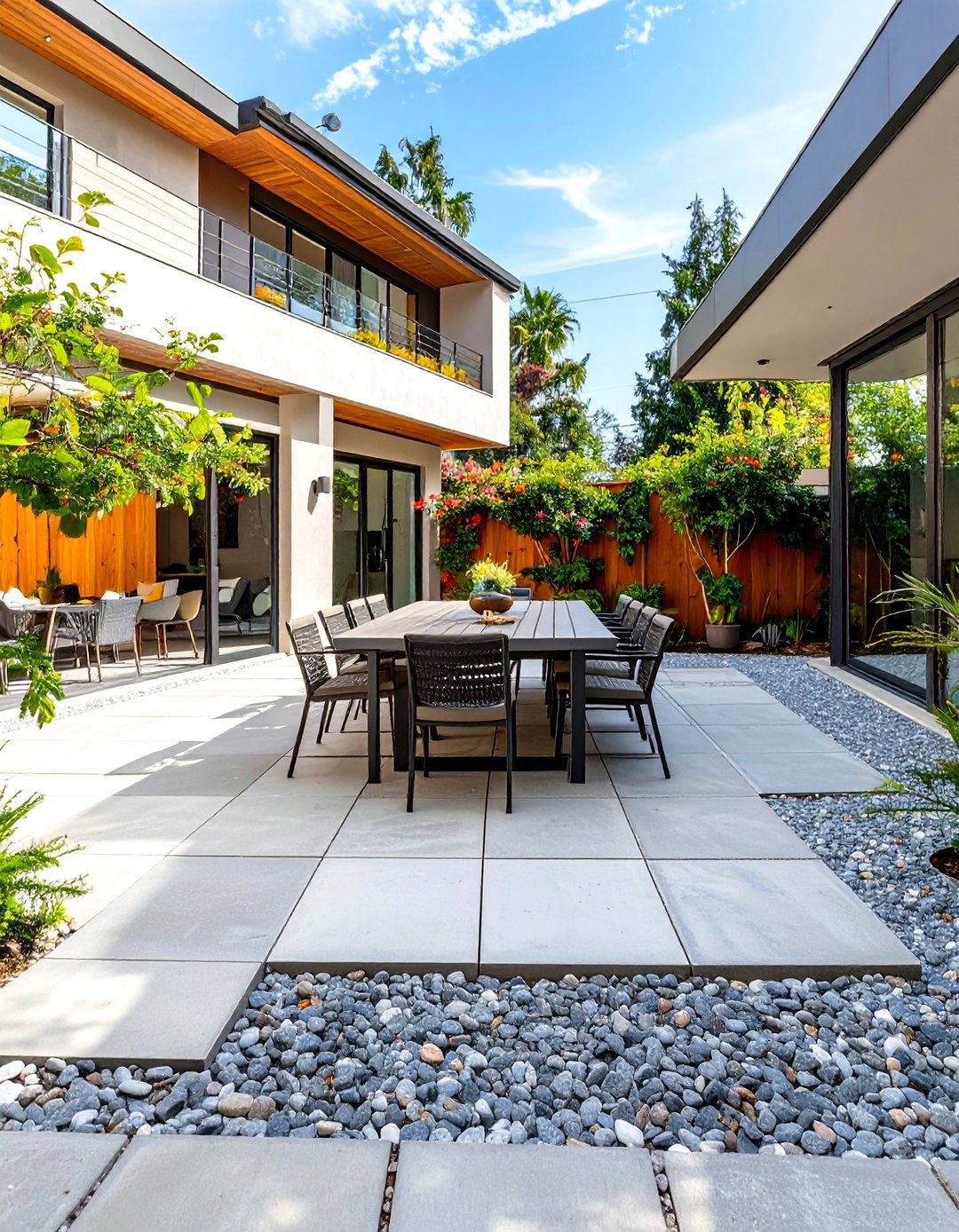 Gravel and Paver Combination - 30 cheap patio floor ideas