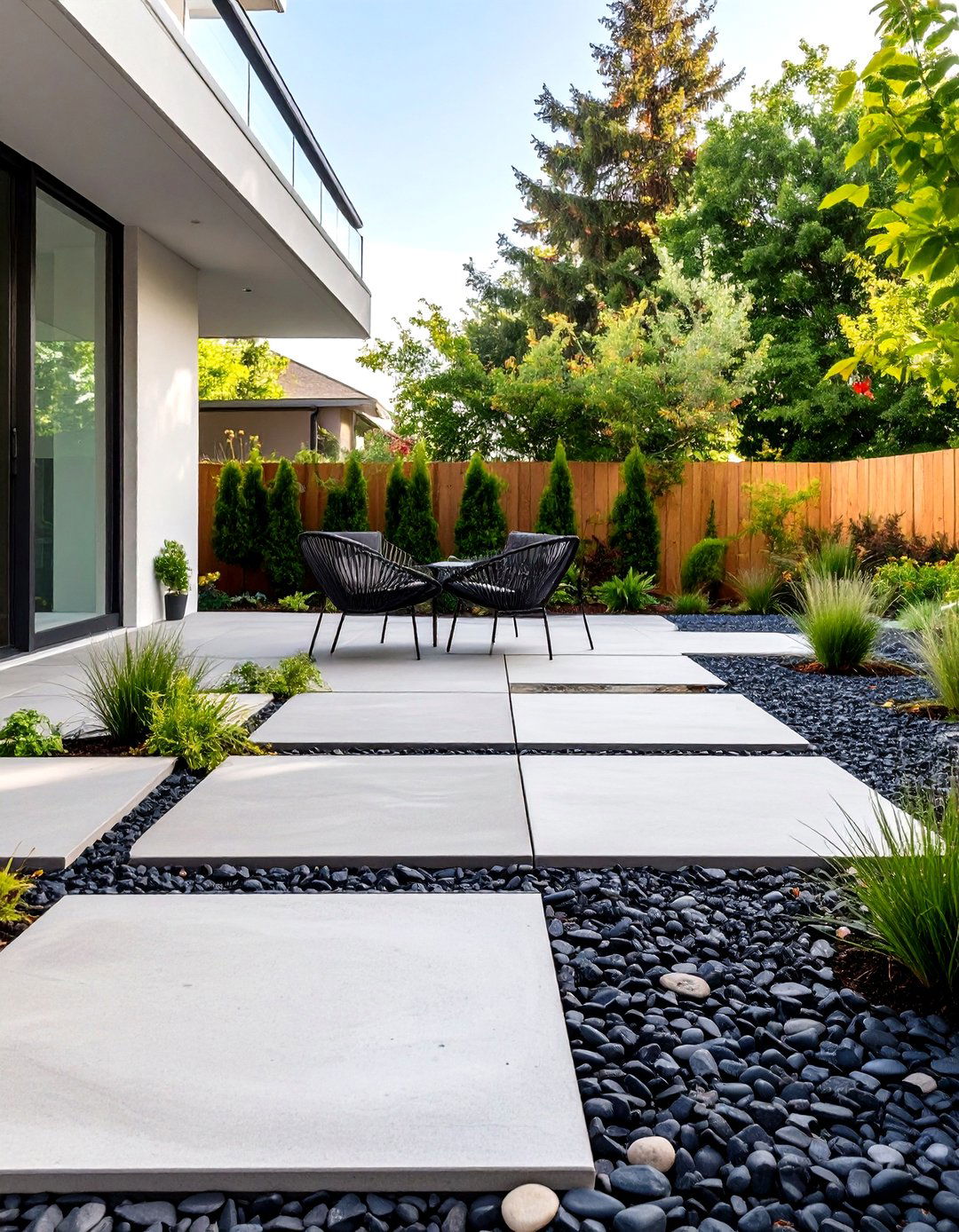 Gravel and Paver Patio - 30 outdoor landscaping ideas