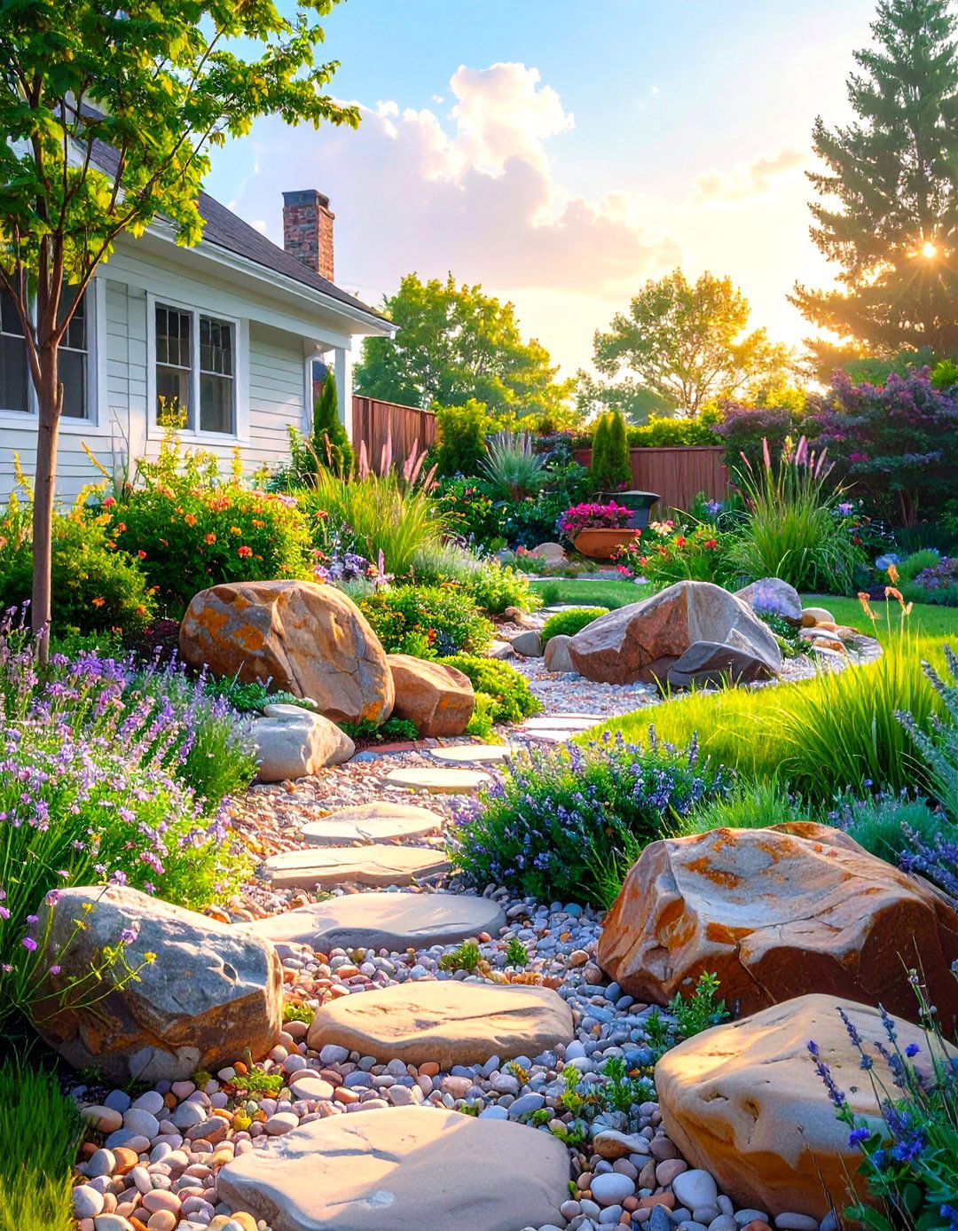 Gravel and Stone Rock Garden - 30 septic tank landscaping ideas