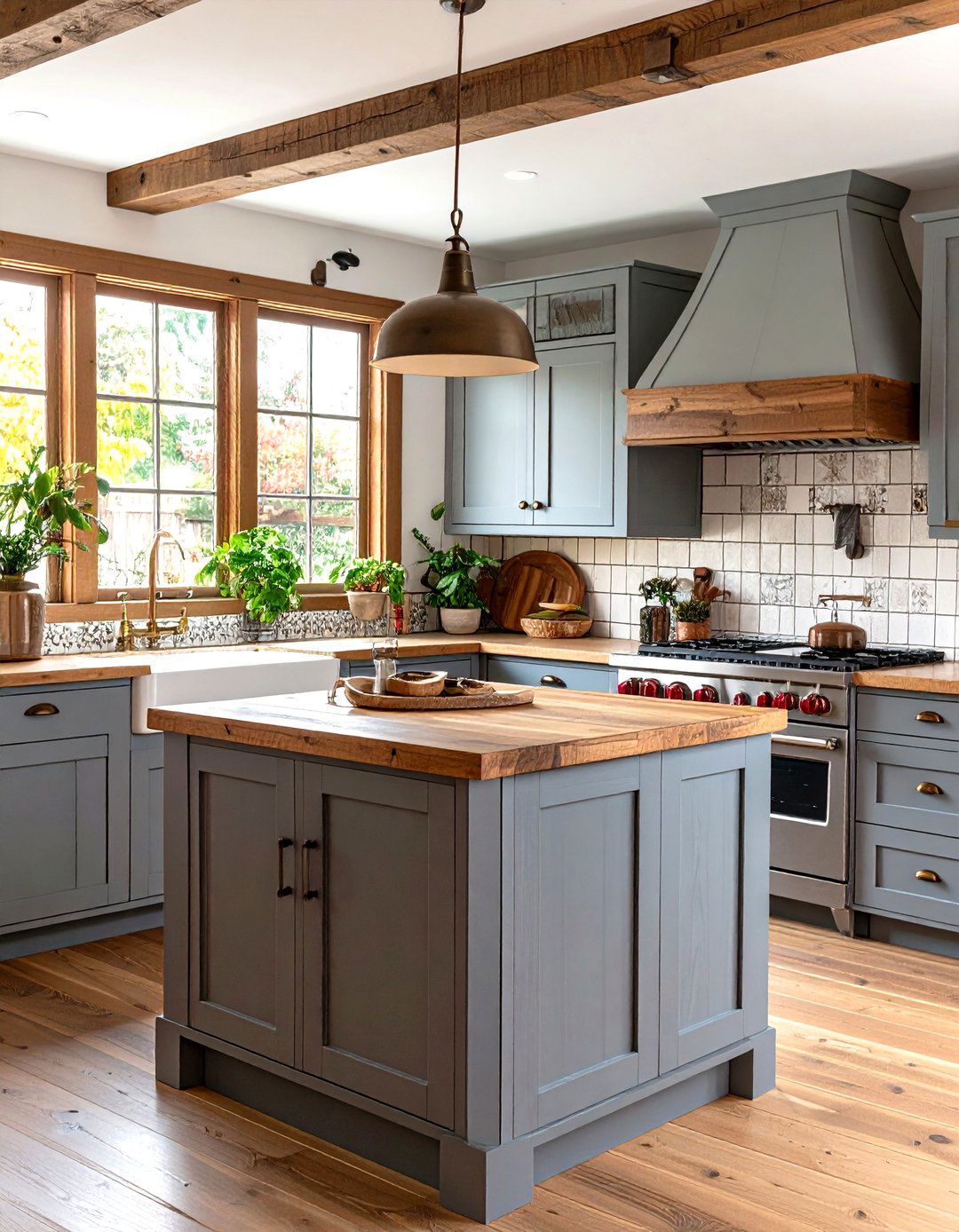 Gray Cabinets in a Craftsman Style Kitchen - 30 gray kitchen cabinets ideas