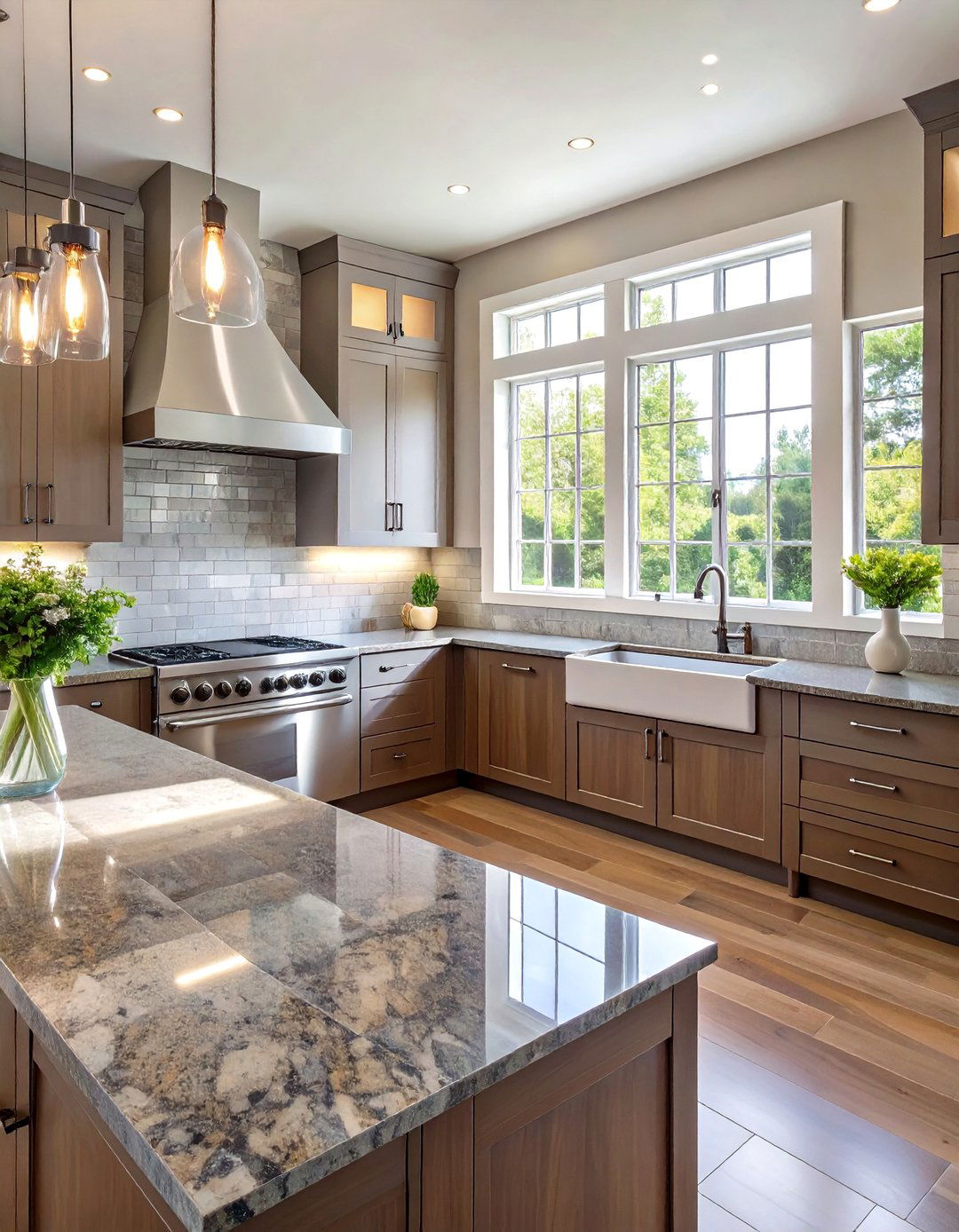 Gray Glass Subway Tile Backsplash - 30 backsplash ideas for fantasy brown granite countertops