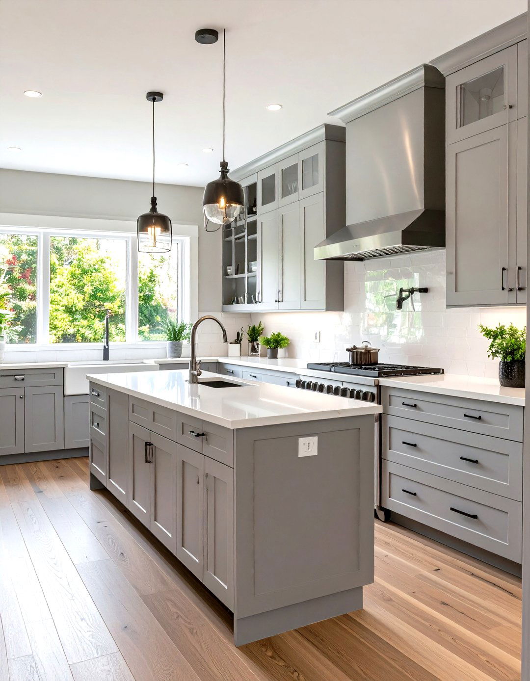 Gray Kitchen Cabinets in a Small Galley Layout - 30 gray kitchen cabinets ideas