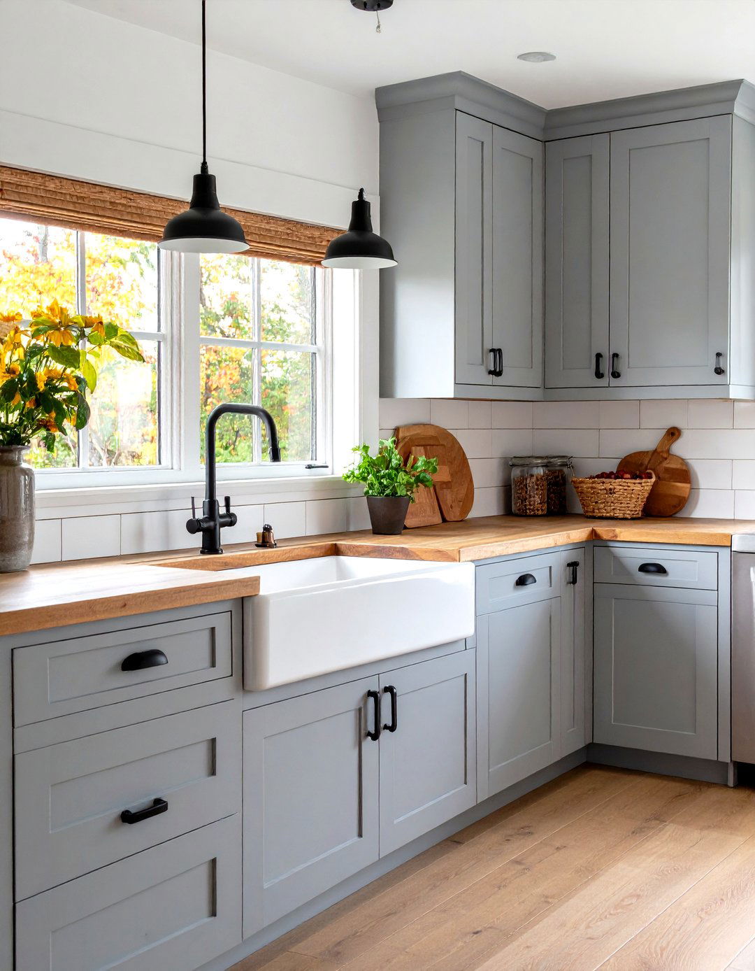 Gray Kitchen Cabinets with a Farmhouse Sink - 30 gray kitchen cabinets ideas