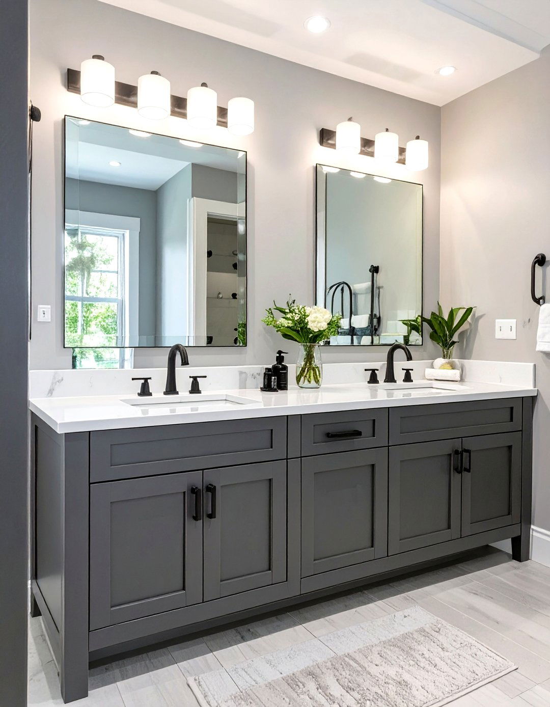 Gray Shaker Double Vanity - 30 master bathroom double sink vanity ideas