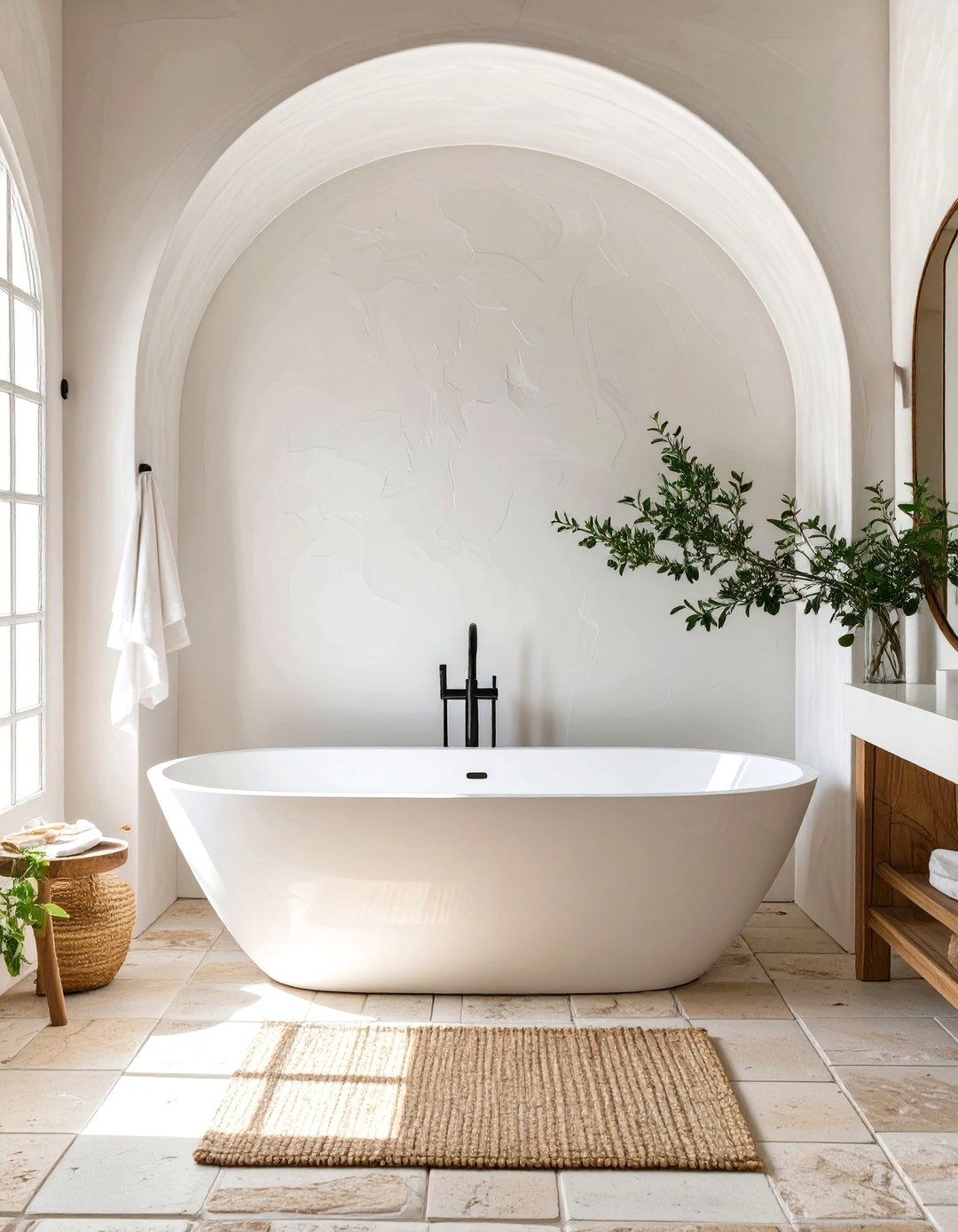 Grecian Inspired Bathroom Tub Nook - 30 bathroom tub ideas