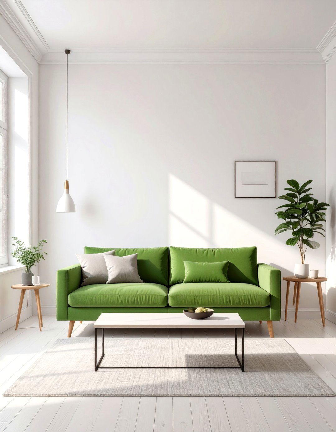Green Couch In A Minimalist Living Room - 30 green couch living room ideas