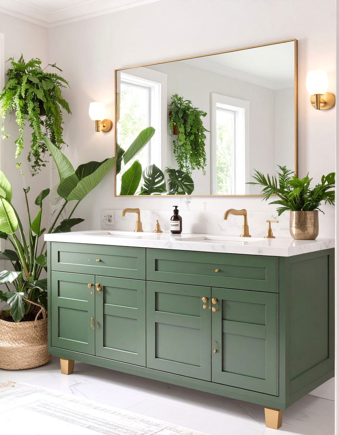 Green Double Vanity - 30 master bathroom double sink vanity ideas