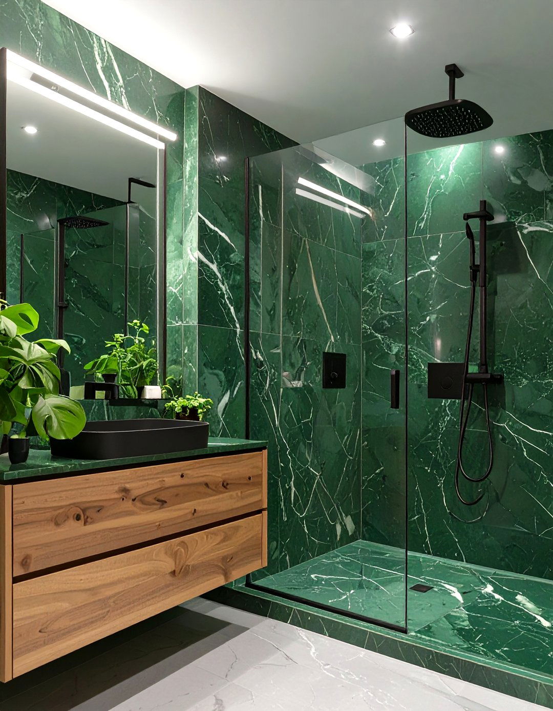 Green Marble Bathroom Oasis - 30 marble bathroom ideas