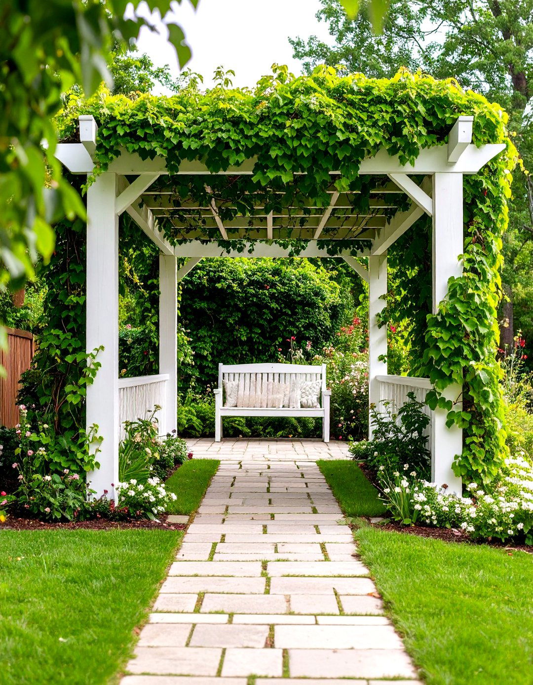 Greenery Covered Trellis Patio Canopy - 30 patio canopy ideas