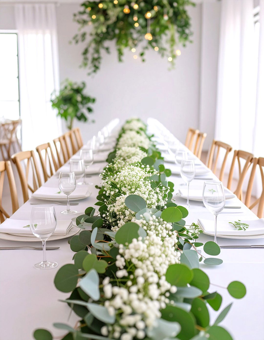 Greenery and Eucalyptus Table Runners - 30 unique baby shower decoration ideas