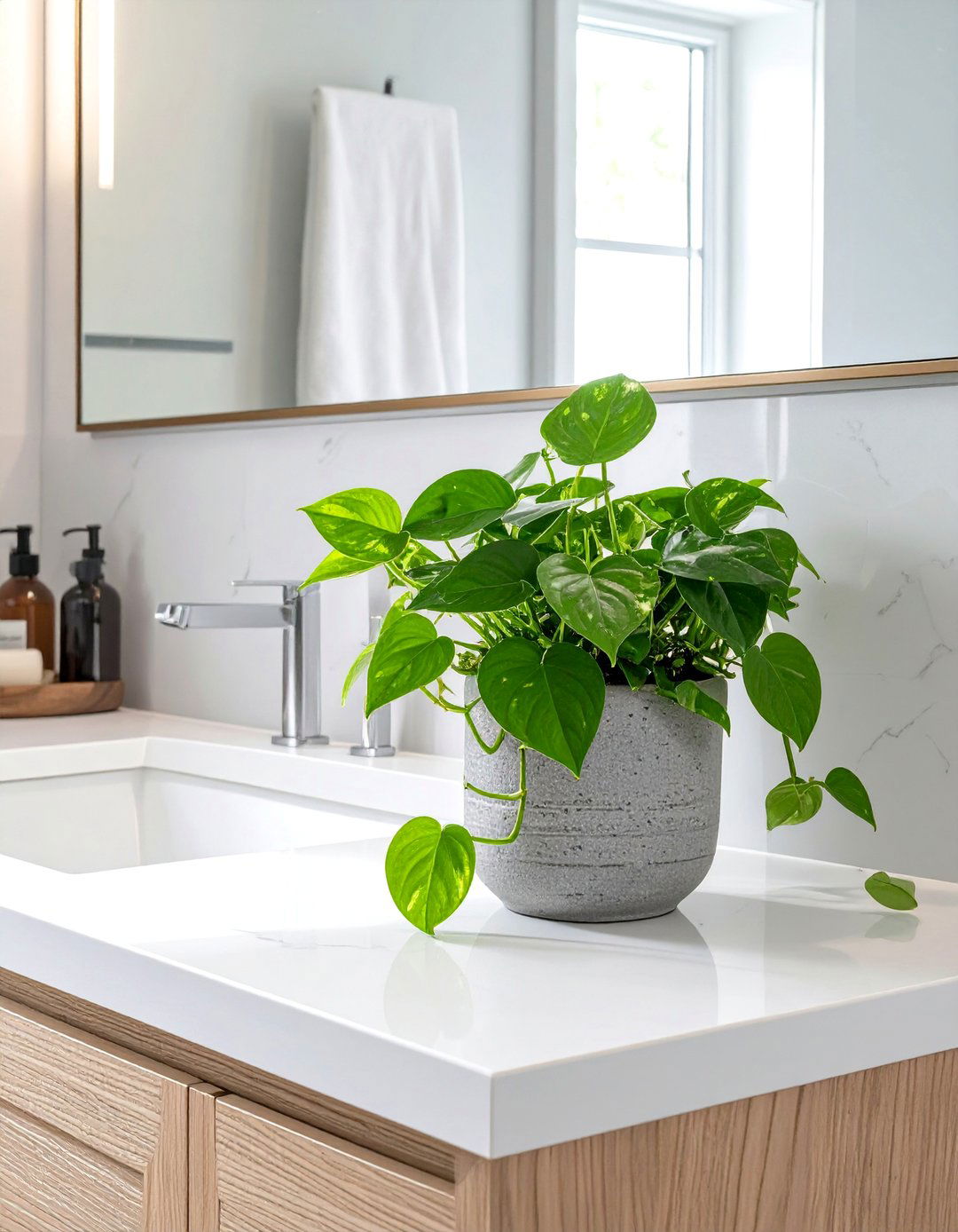 Greenery on the Bathroom Vanity - 30 bathroom vanity decor ideas