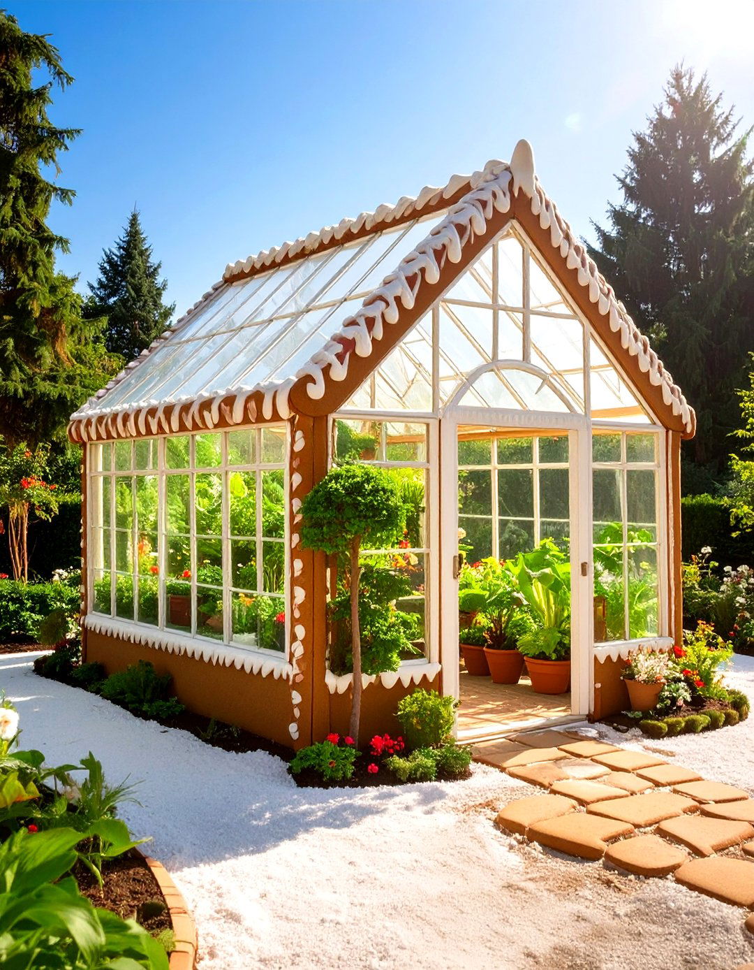 Greenhouse Gingerbread Conservatory - 30 gingerbread house design ideas