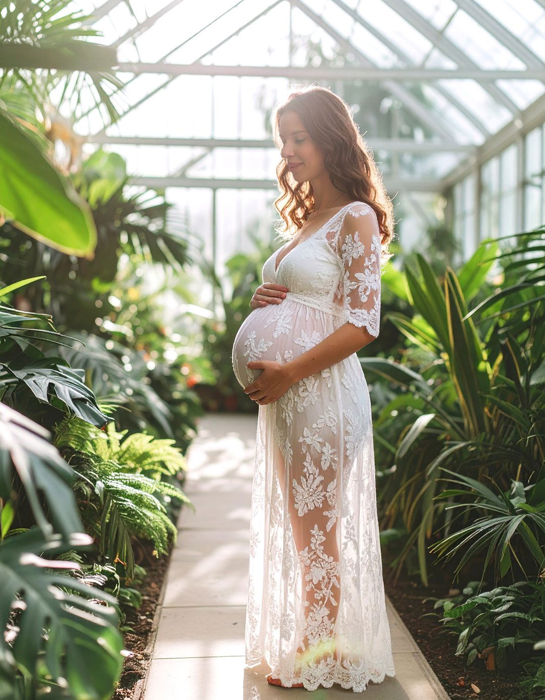 Greenhouse and Conservatory Maternity Photoshoot - 30 outdoor maternity photoshoot ideas