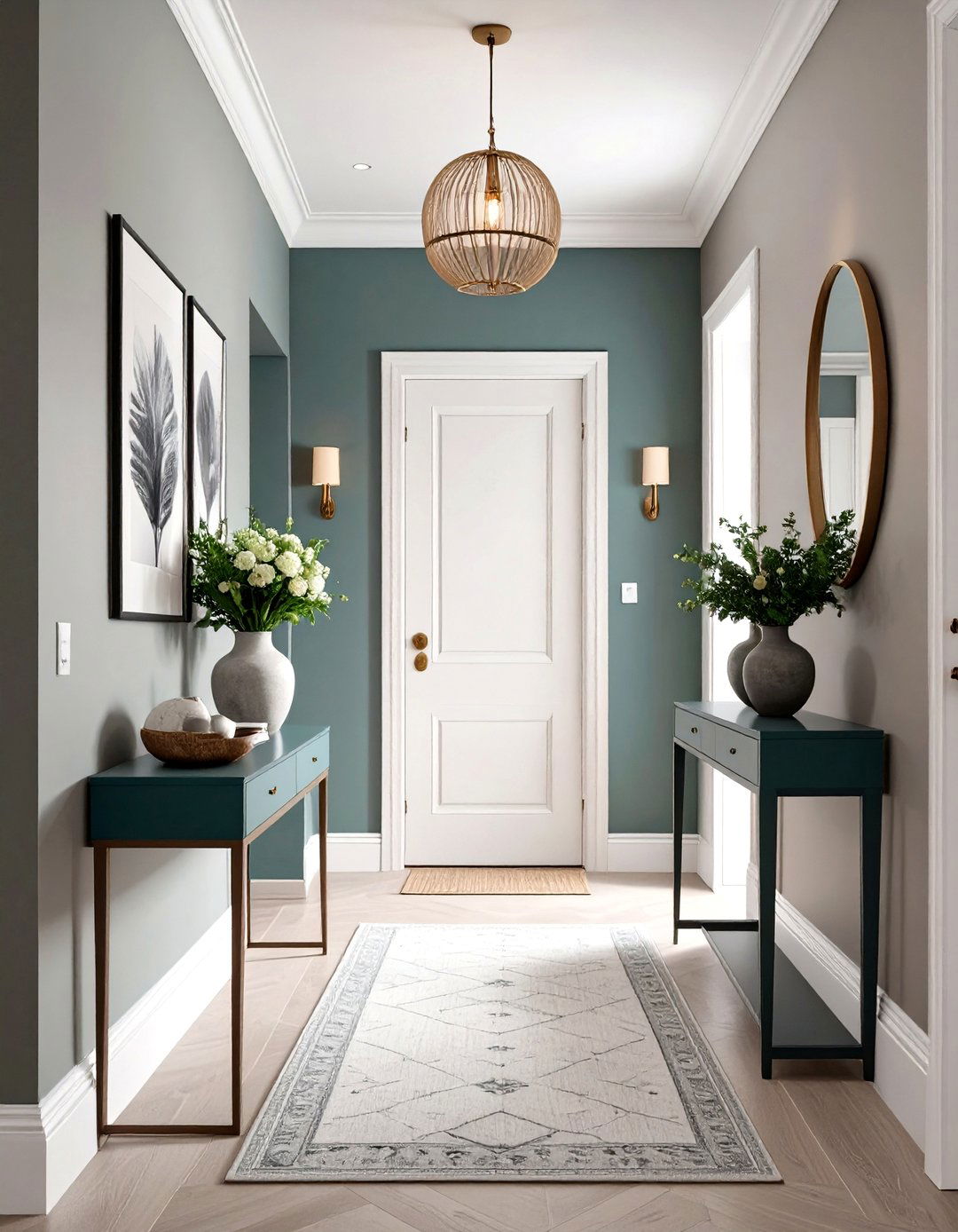 Greige Hallway Accent Wall - 30 accent wall color ideas