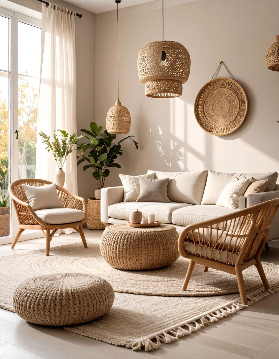 Greige Living Room with Natural Textures - 30 2025 paint color trends