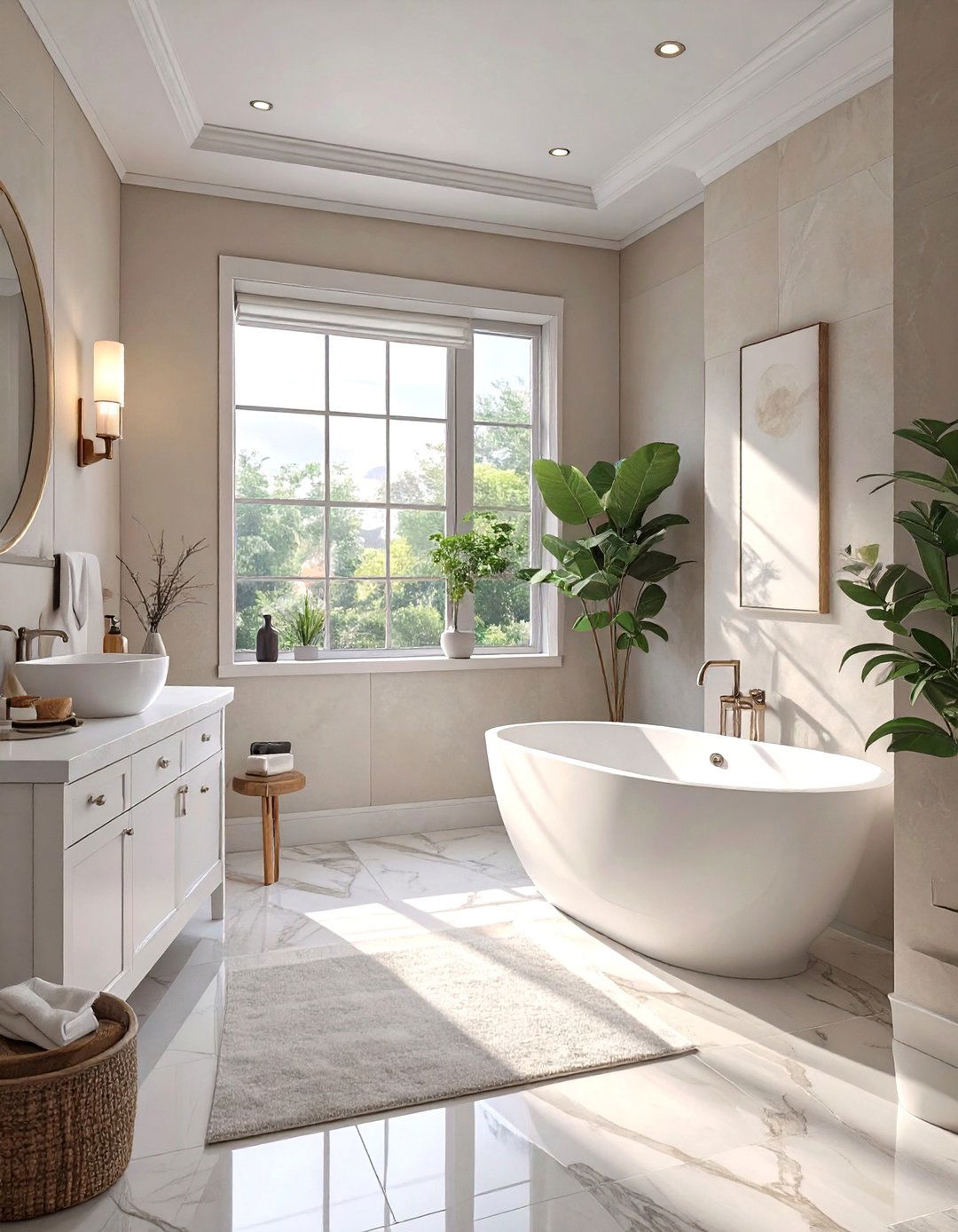 Greige Neutral Bathroom - 30 bathroom colors ideas