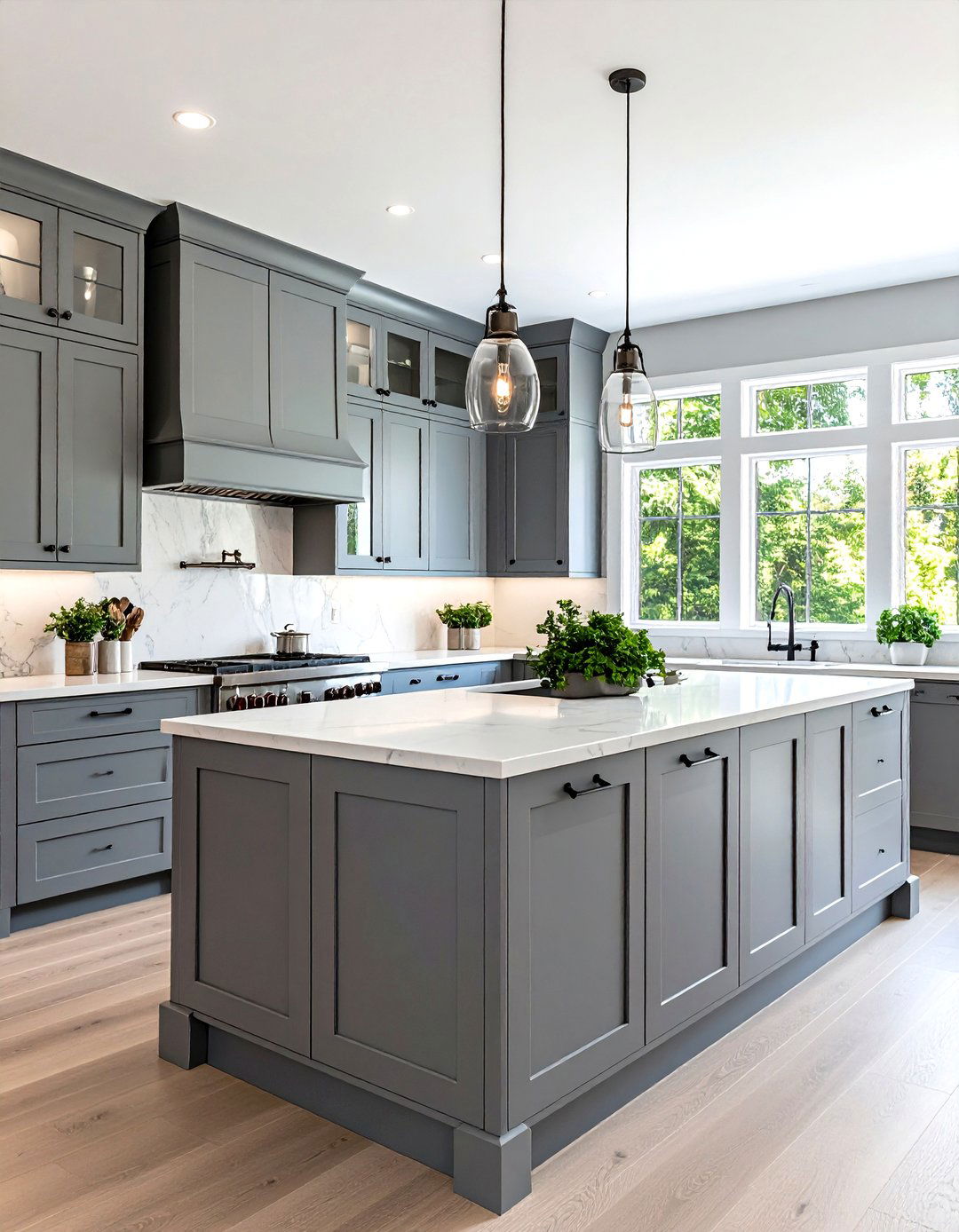 Grey Shaker Kitchen with a Butlers Pantry - 30 grey kitchen ideas