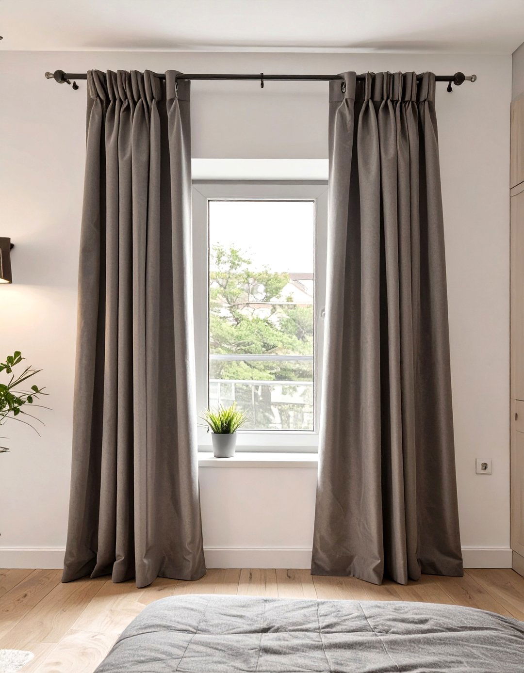 Grommet Top Curtains for a Contemporary Bedroom - 30 curtains for bedroom ideas