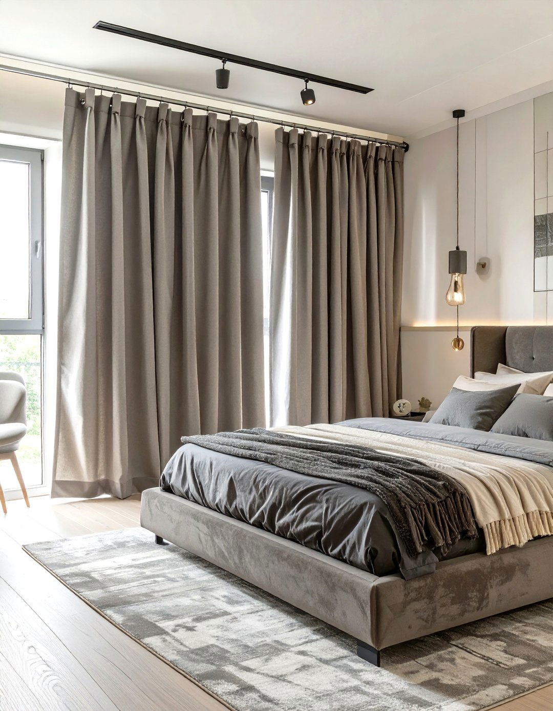 Grommet Top Curtains for a Modern Bedroom - 30 curtain ideas for bedroom