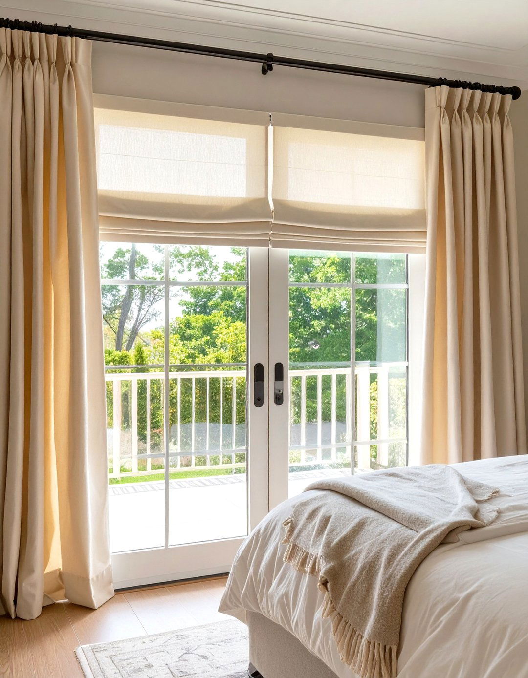 Grommet Top Drapes with a Wand for Sliding Patio Doors - 30 sliding patio door blinds ideas