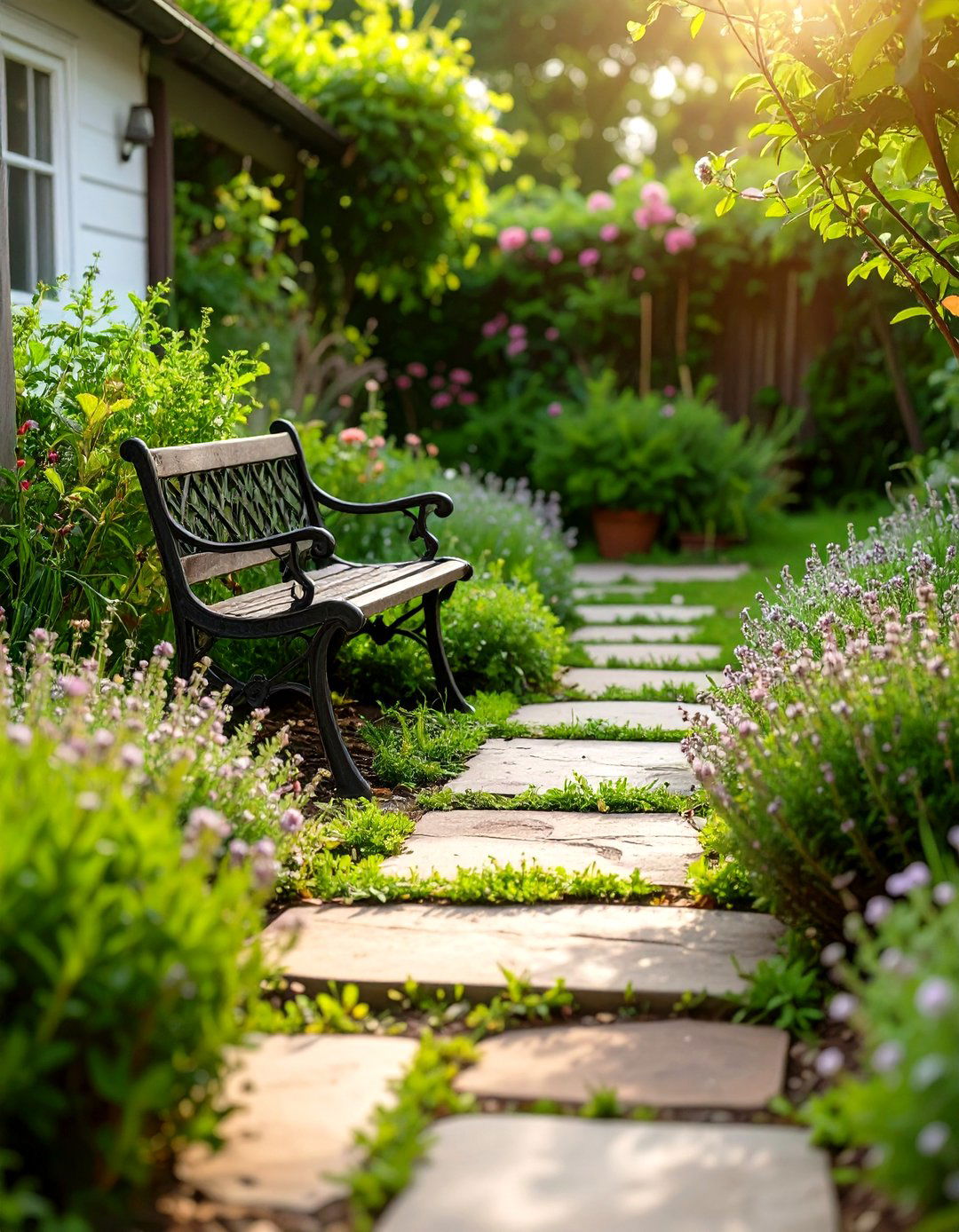 Ground Cover Thyme Backyard - 30 cheap no grass backyard ideas