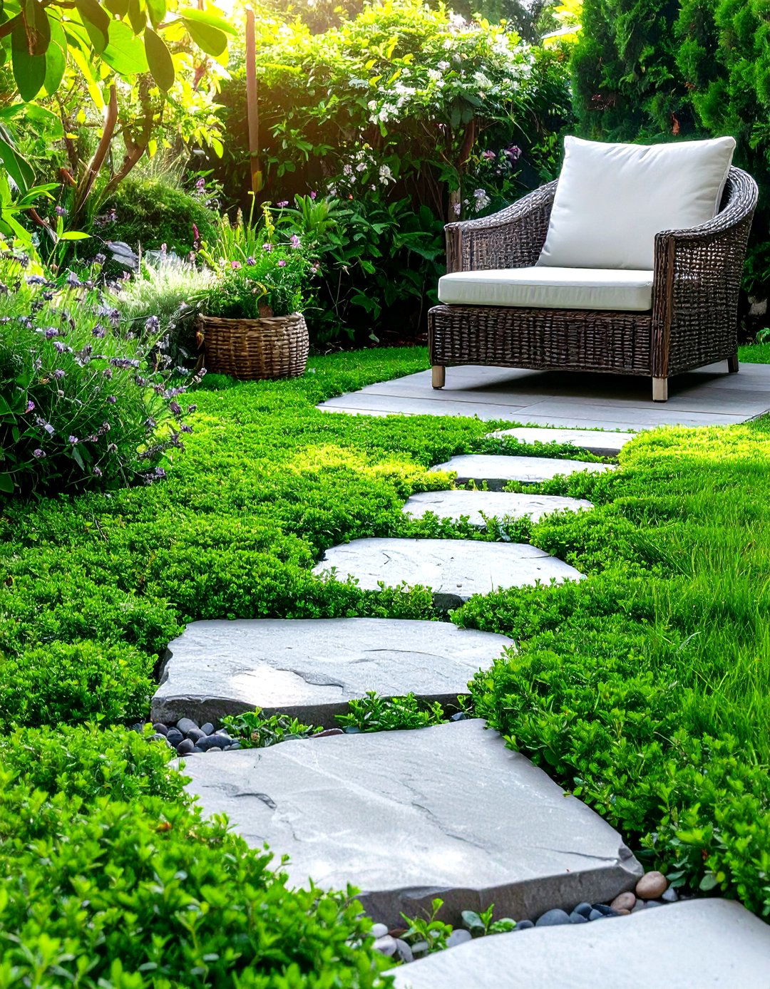 Ground Cover as a Living Carpet - 30 cheap patio floor ideas