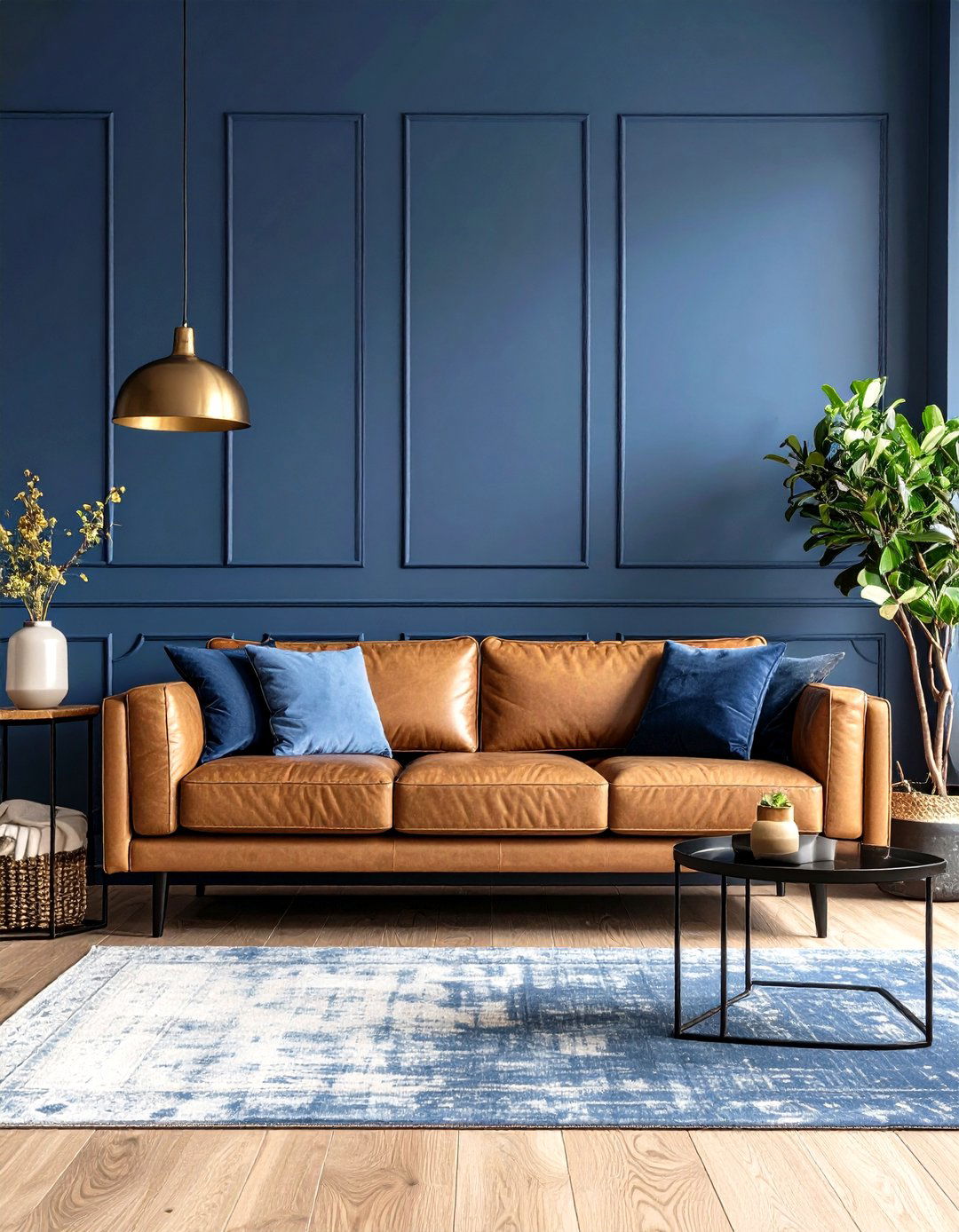 Grounded Slate Blue Living Room - 30 living room paint color ideas