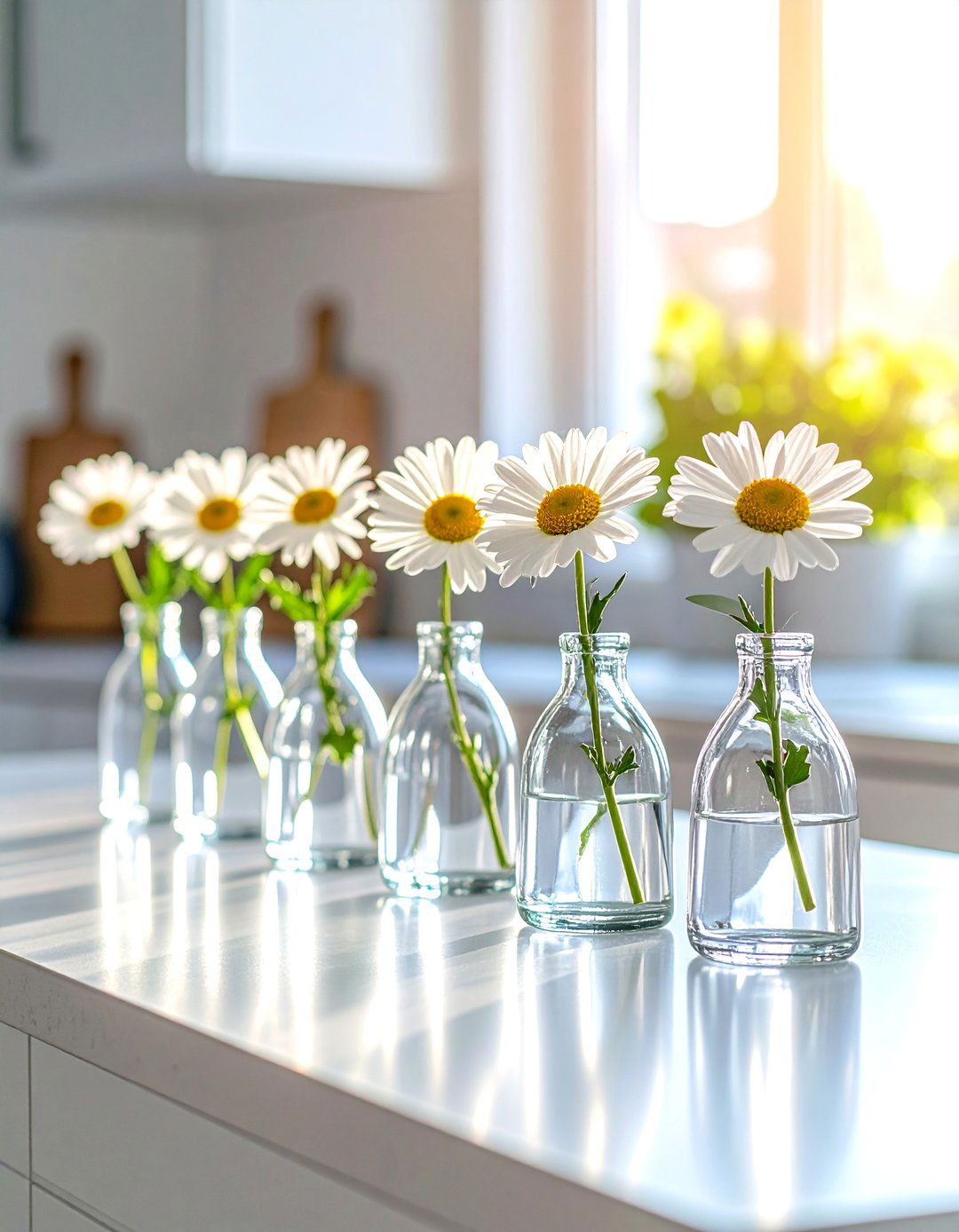Grouped Bud Vases - 30 kitchen table centerpiece ideas