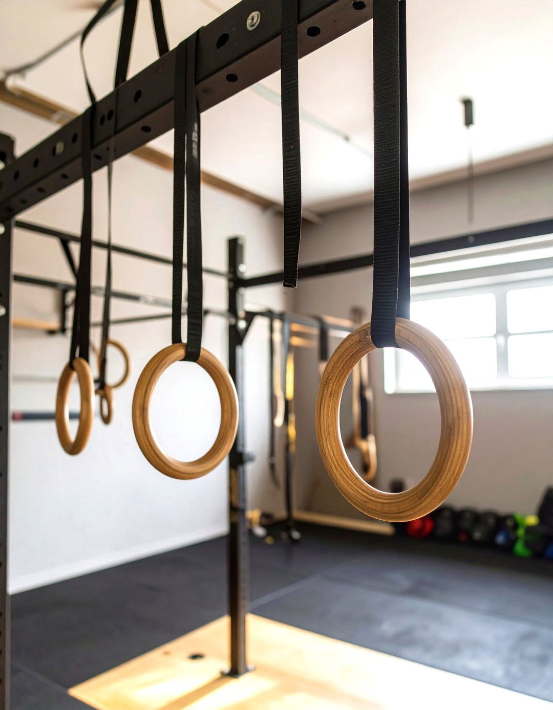 Gymnastic Rings for a Small Garage Gym - 30 small garage gym ideas