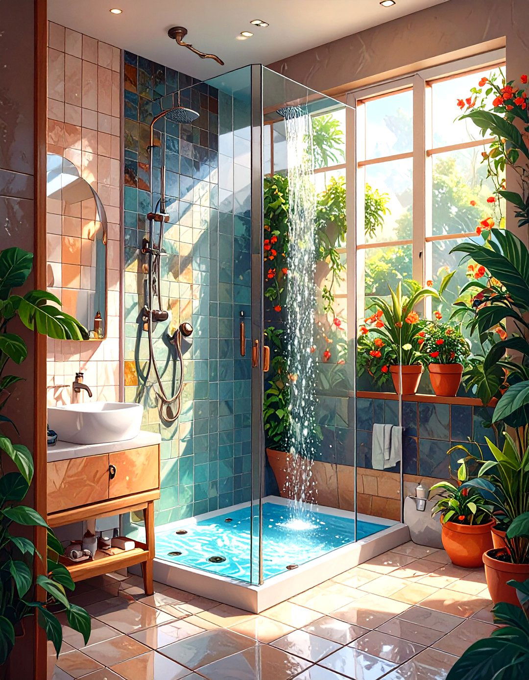 Half Wall Shower Divider - 30 shower small bathroom ideas