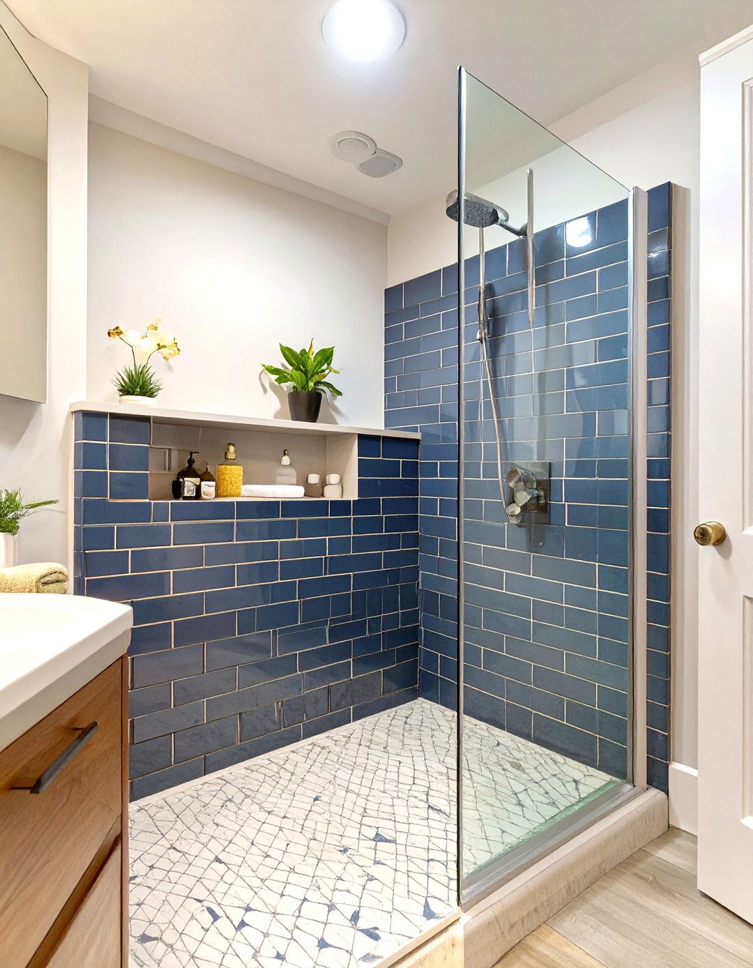 Half Wall Small Doorless Shower - 30 small doorless walk in shower ideas