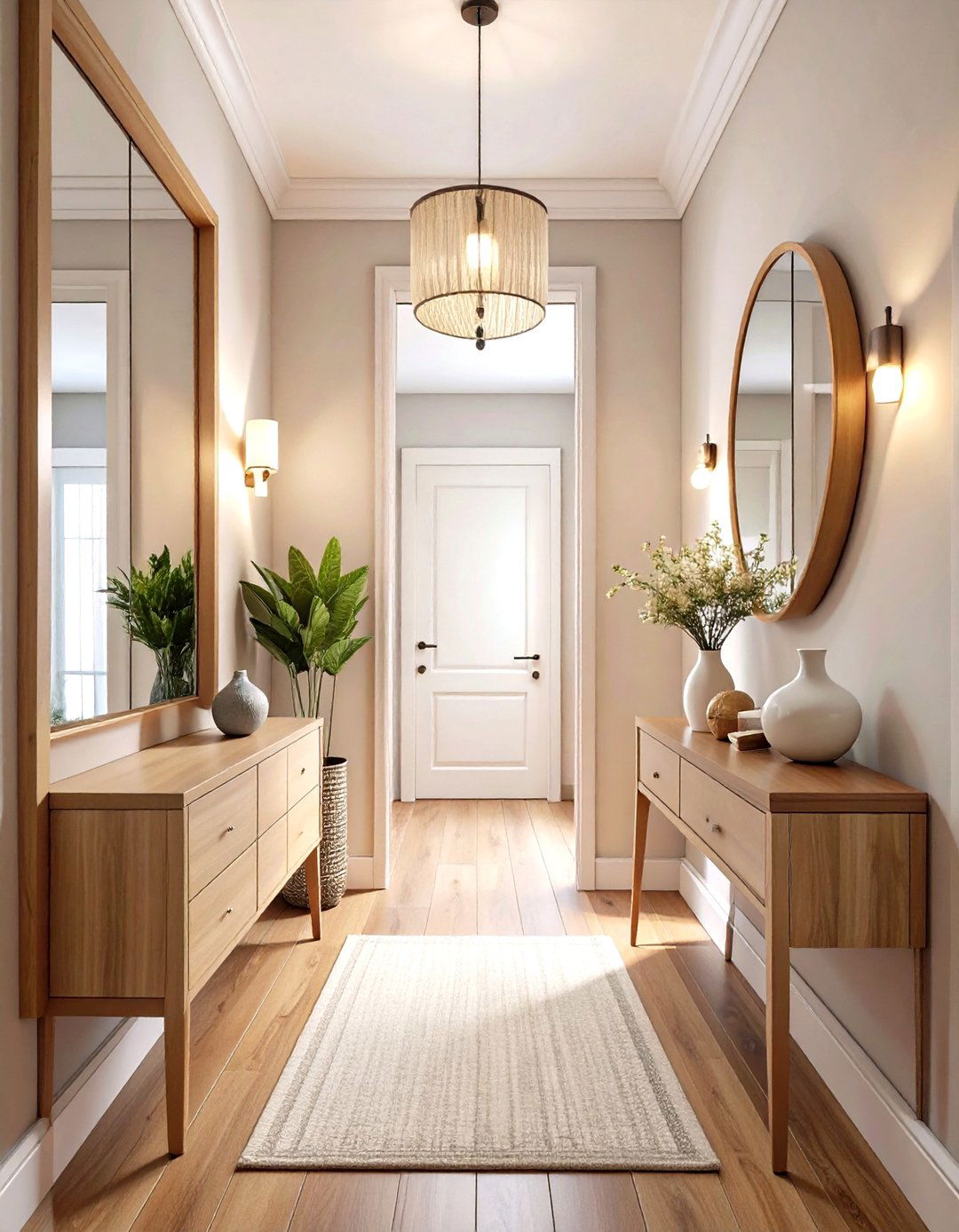 Hallway with Large Mirror - 30 hallway decorating ideas