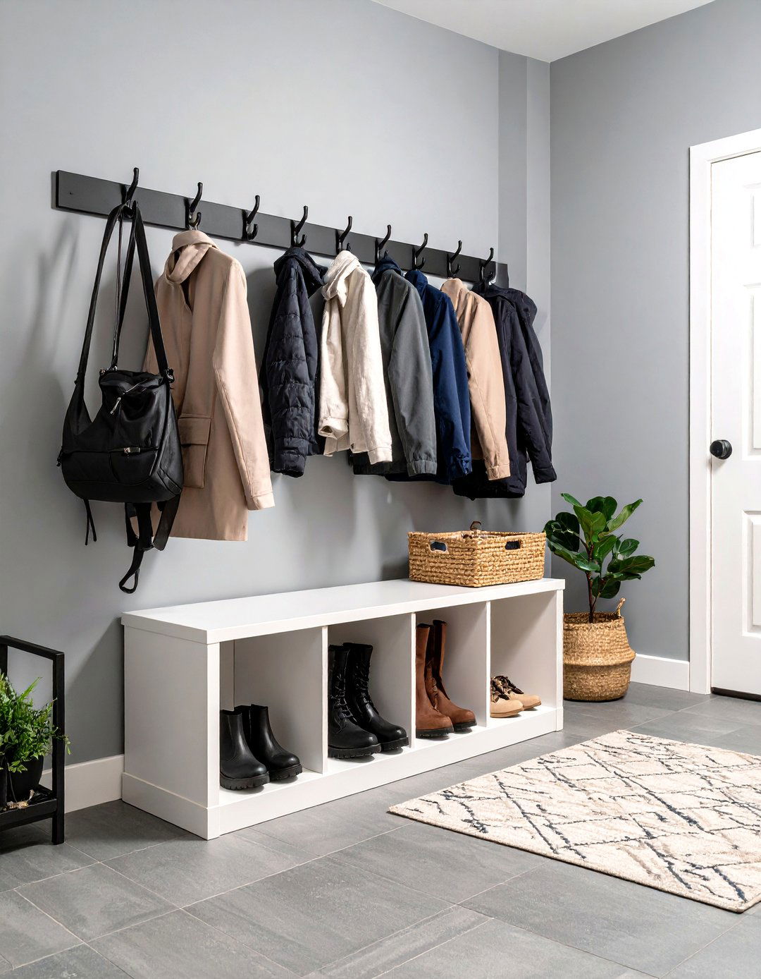Hallway with Practical Mudroom - 30 hallway decorating ideas