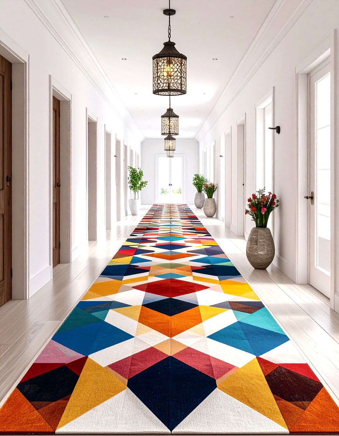 Hallway with Statement Runner - 30 hallway decorating ideas