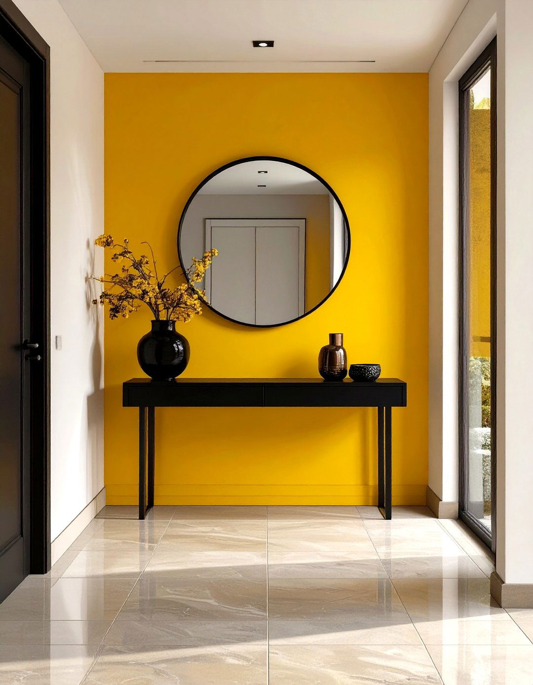 Hallway with a Color Block Accent - 30 hallway paint ideas