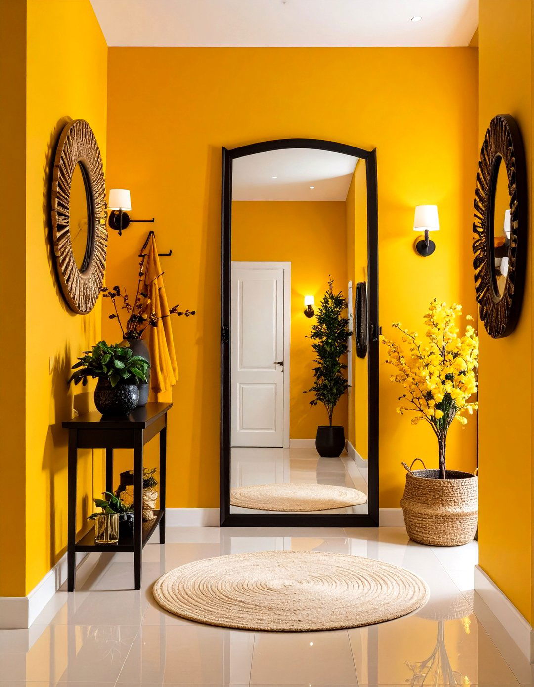 Hallway with an Oversized Mirror - 30 hallway design ideas