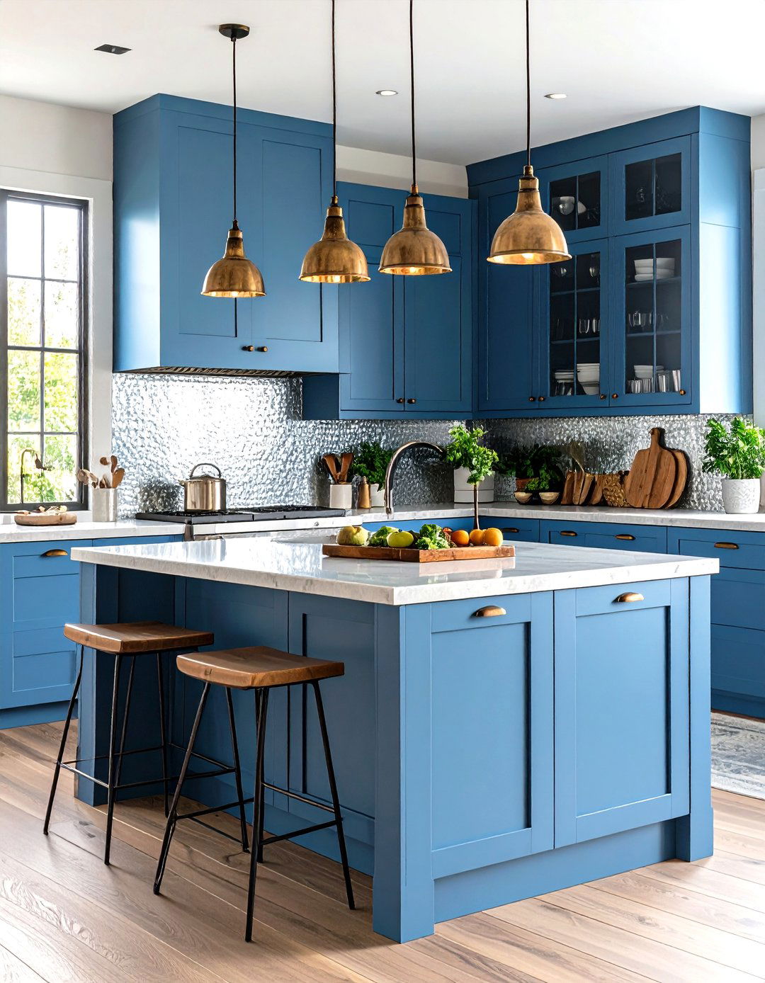 Hammered Zinc Backsplash - 30 rustic backsplash ideas
