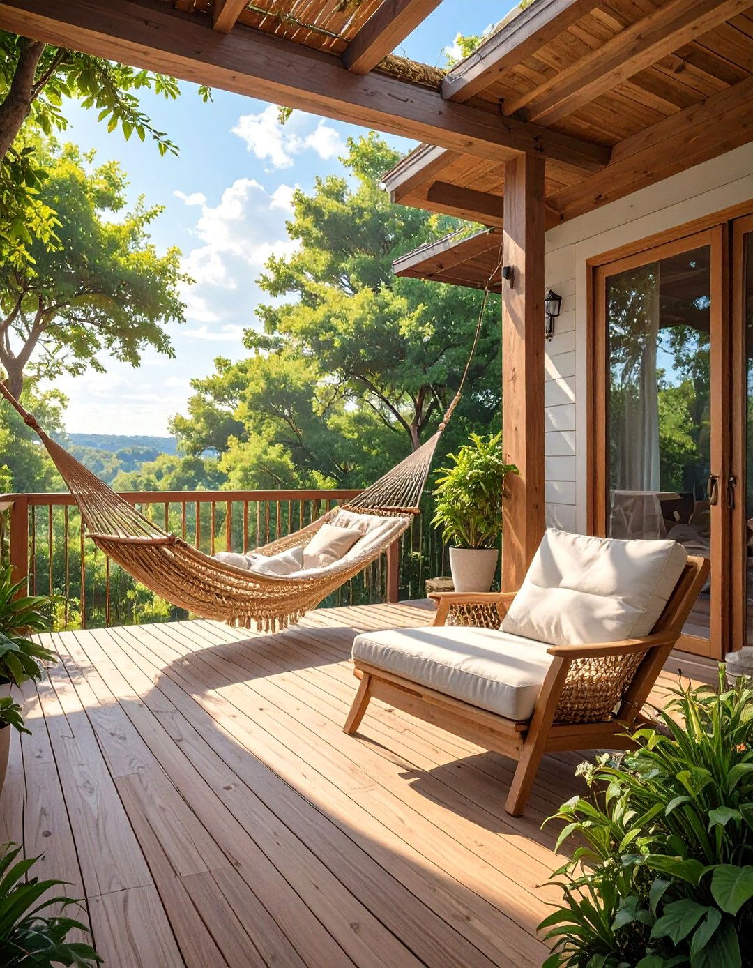 Hammock and Lounge Chair Deck - 30 deck furniture ideas