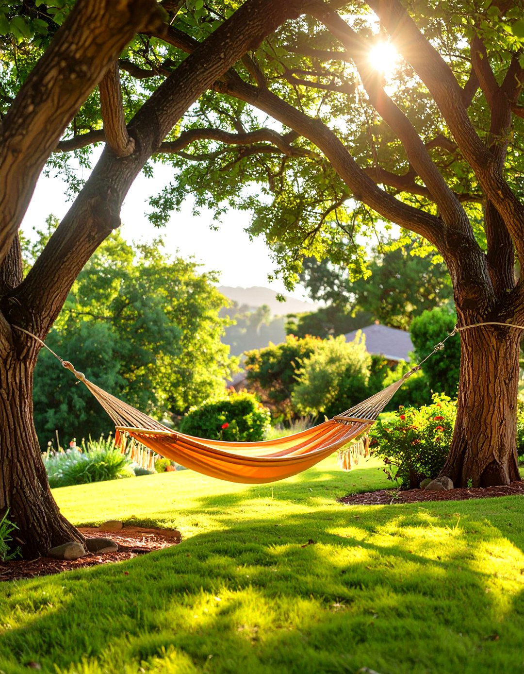 Hammock and Relaxation Nook - 30 sloped backyard landscaping ideas