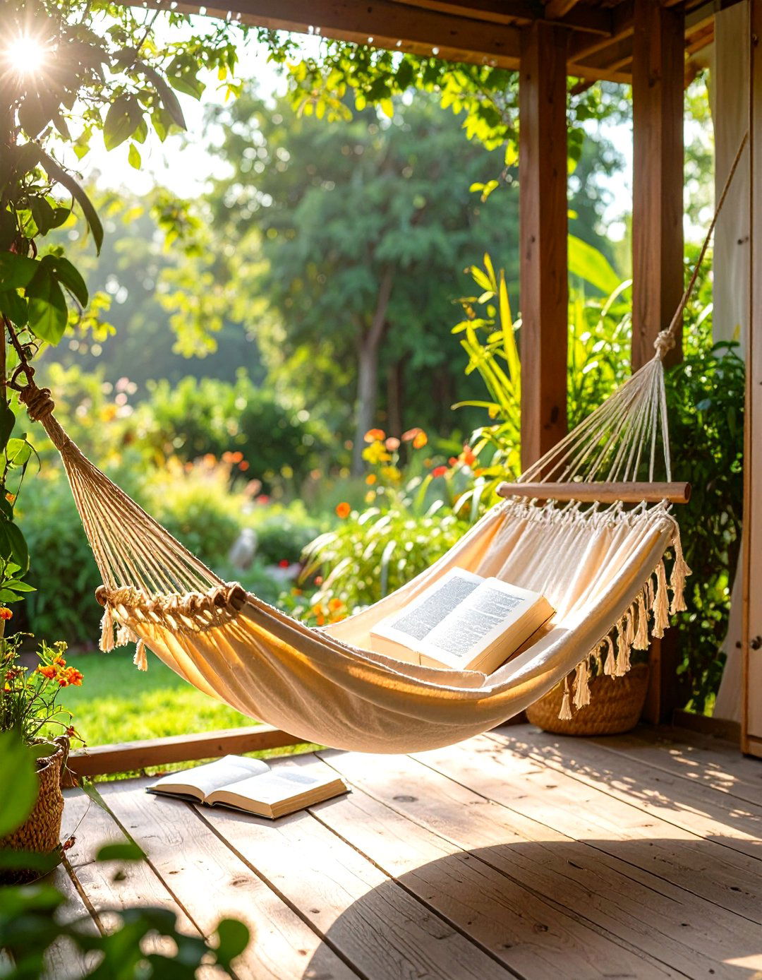Hammock for Ultimate Relaxation - 30 small deck decorating ideas