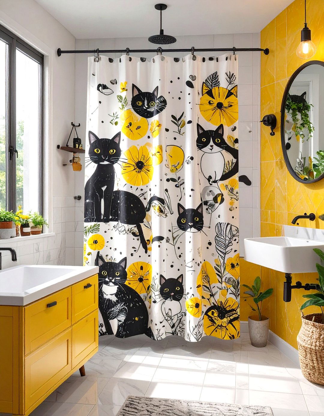 Hand Drawn Doodle Shower Curtain - 30 shower curtain ideas