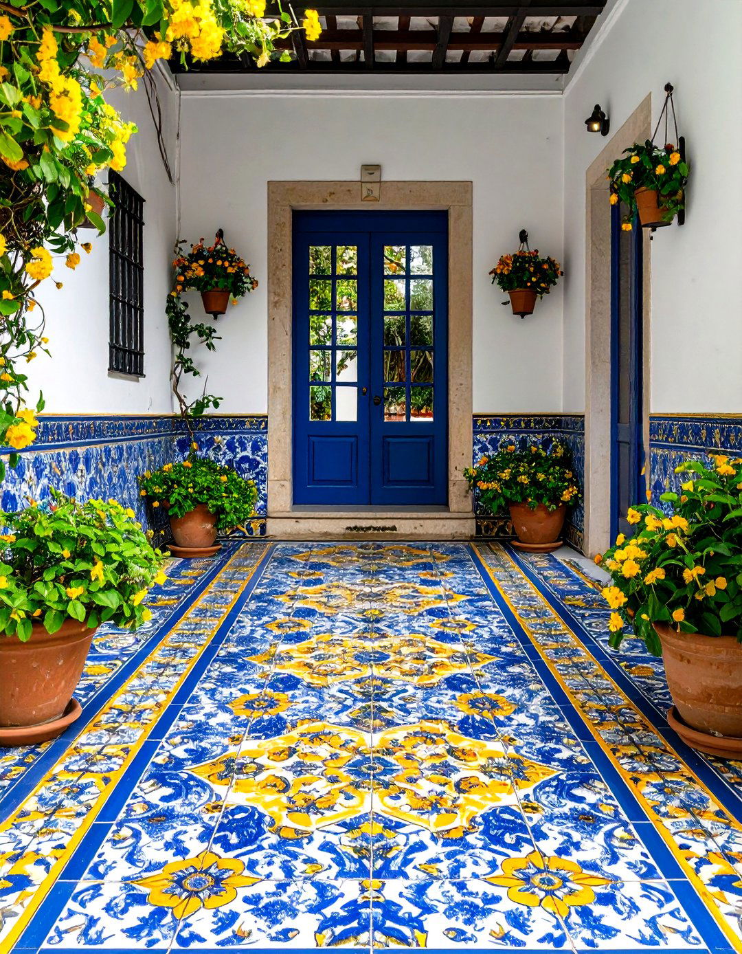 Hand Painted Ceramic Tile Entryway Flooring - 30 entryway flooring ideas