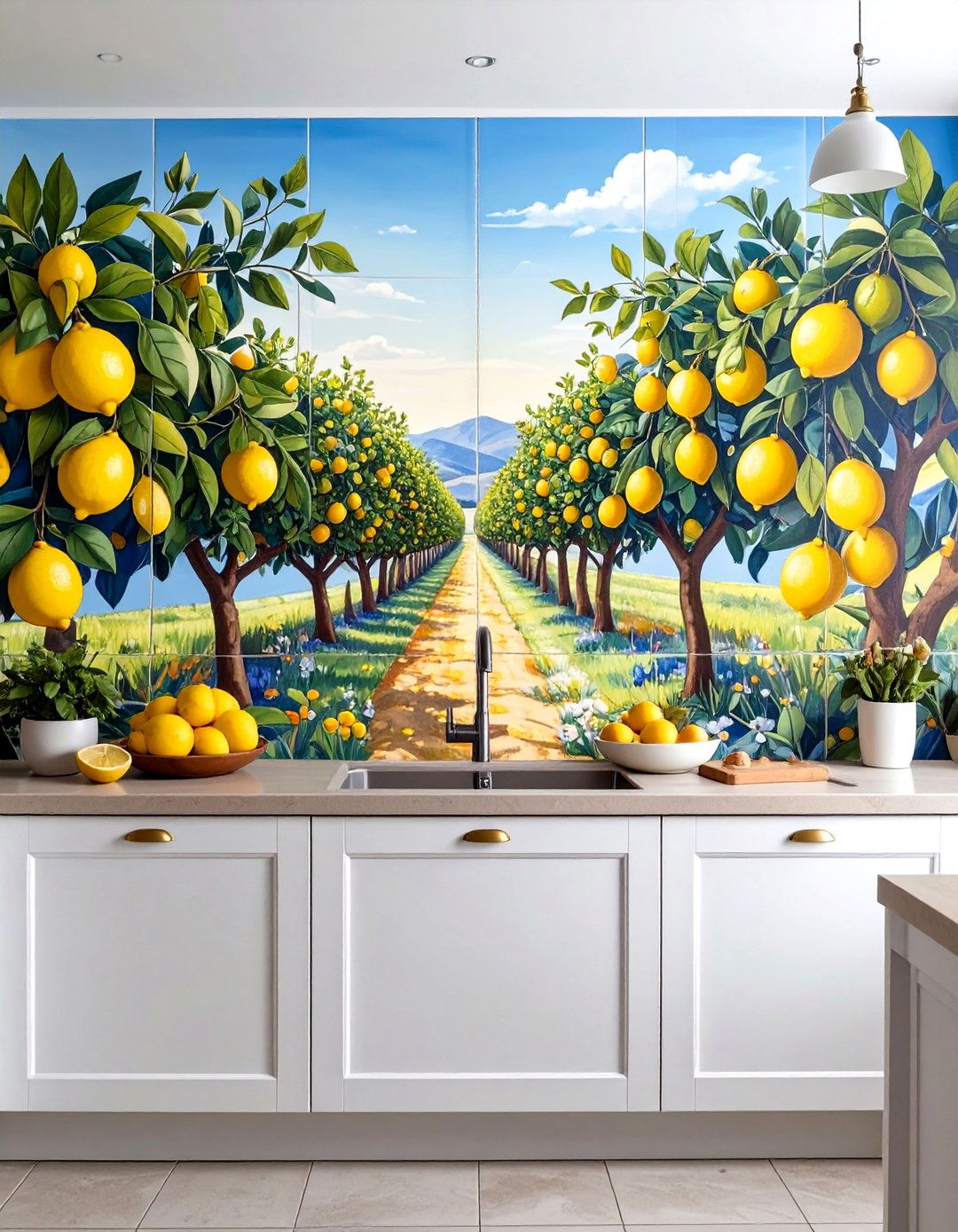 Hand Painted Mural Backsplash - 30 unique kitchen backsplash ideas