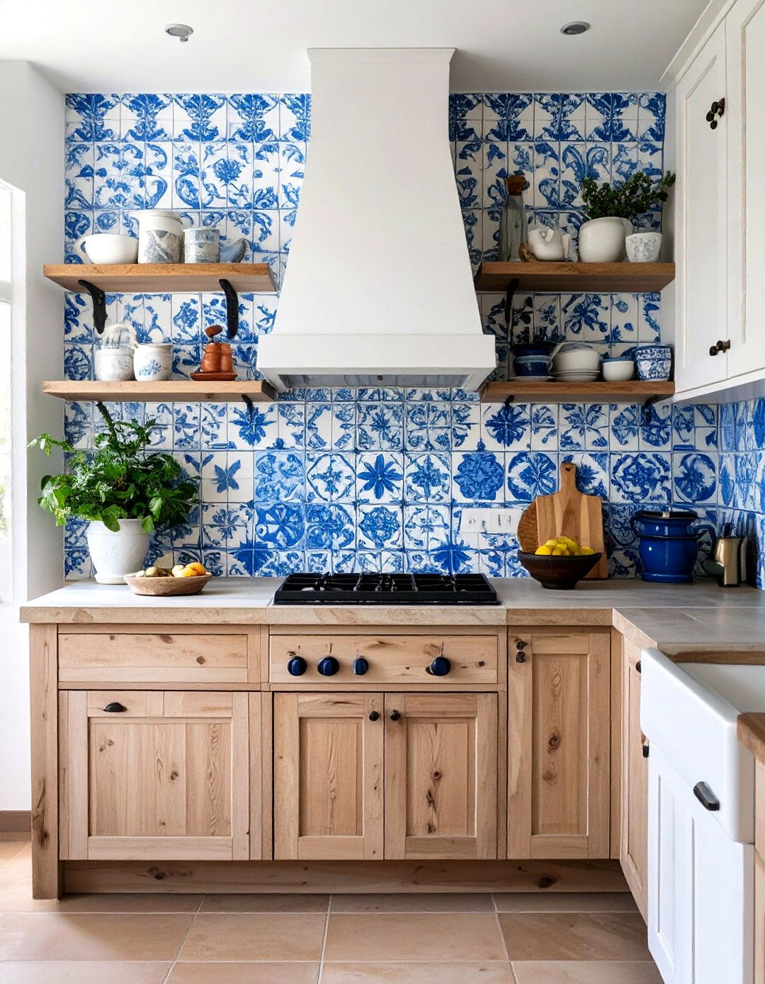 Hand Painted Portuguese Azulejo - 30 backsplash tile ideas